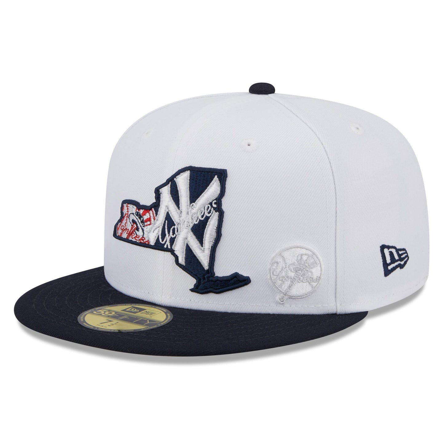 New York Yankees New Era State 59FIFTY Fitted Hat - White/Navy