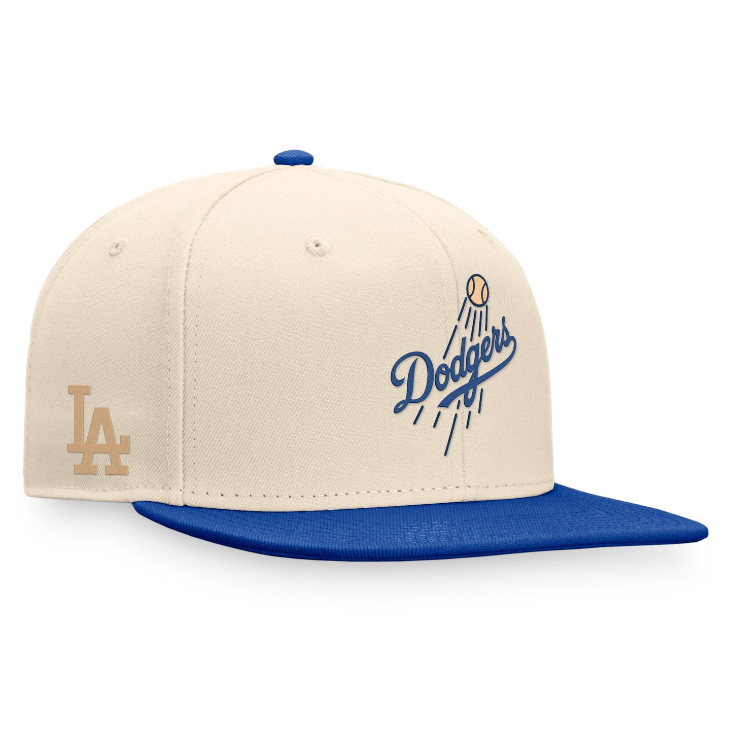 Los Angeles Dodgers Fanatics Branded Fitted Hat - Natural/Royal