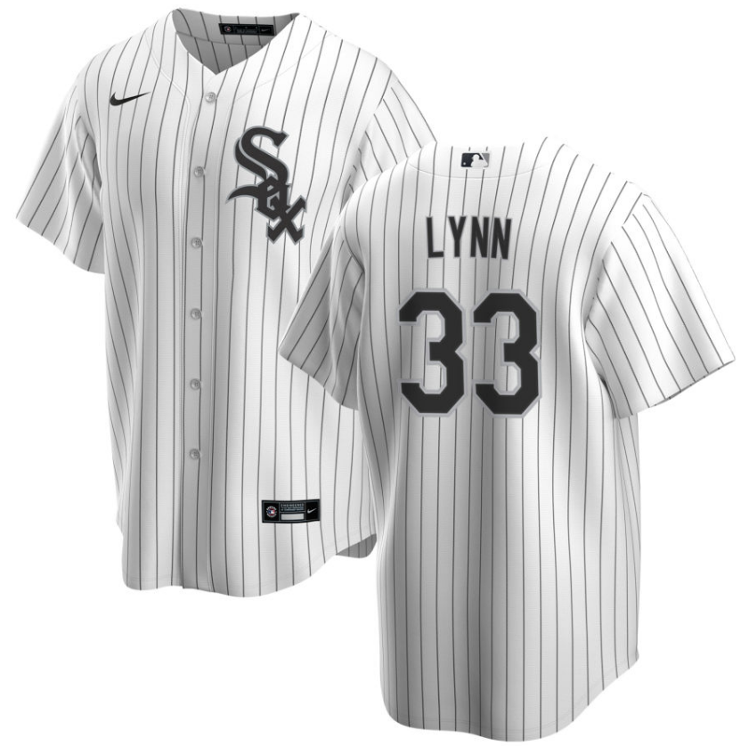 Men's Lance Lynn Chicago White Sox Home White Premium Stitch Replica Jersey