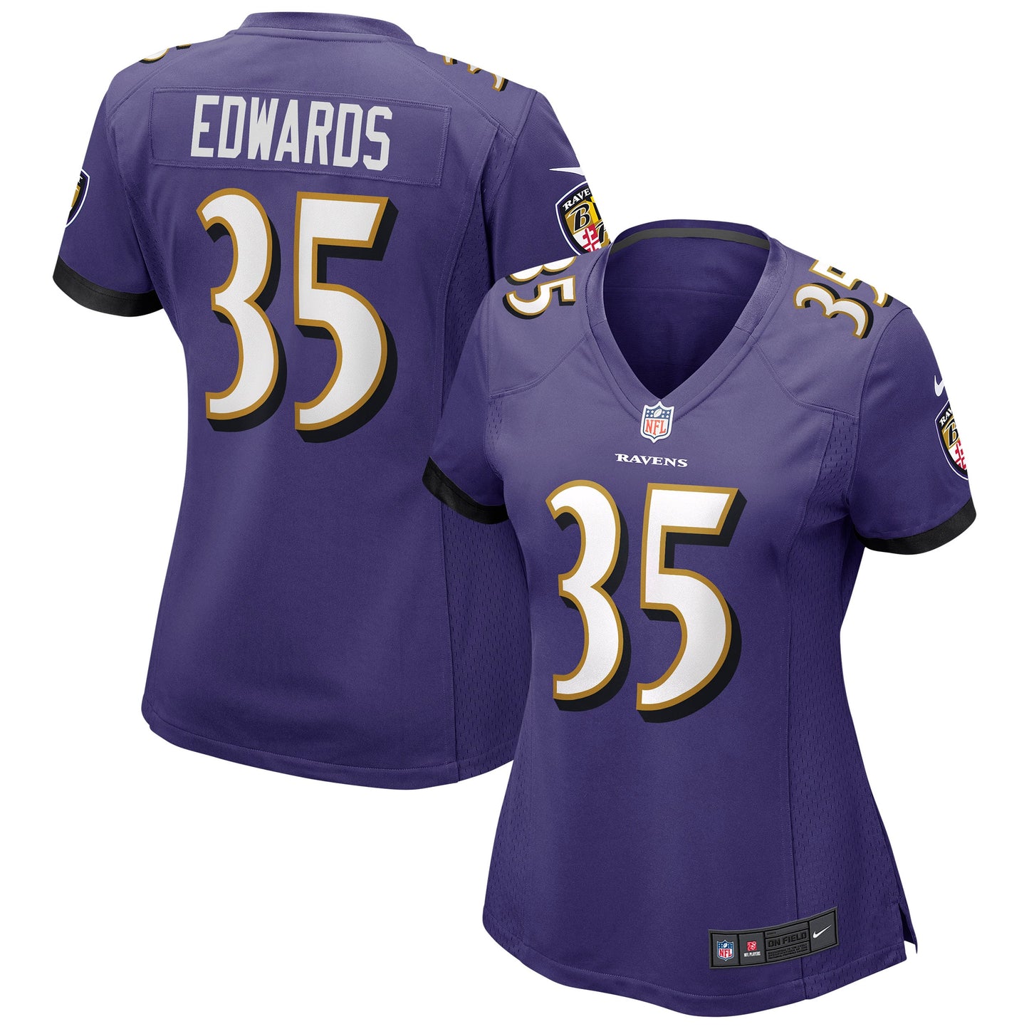 Gus Edwards Baltimore Ravens Nike Women's Game Jersey - Purple