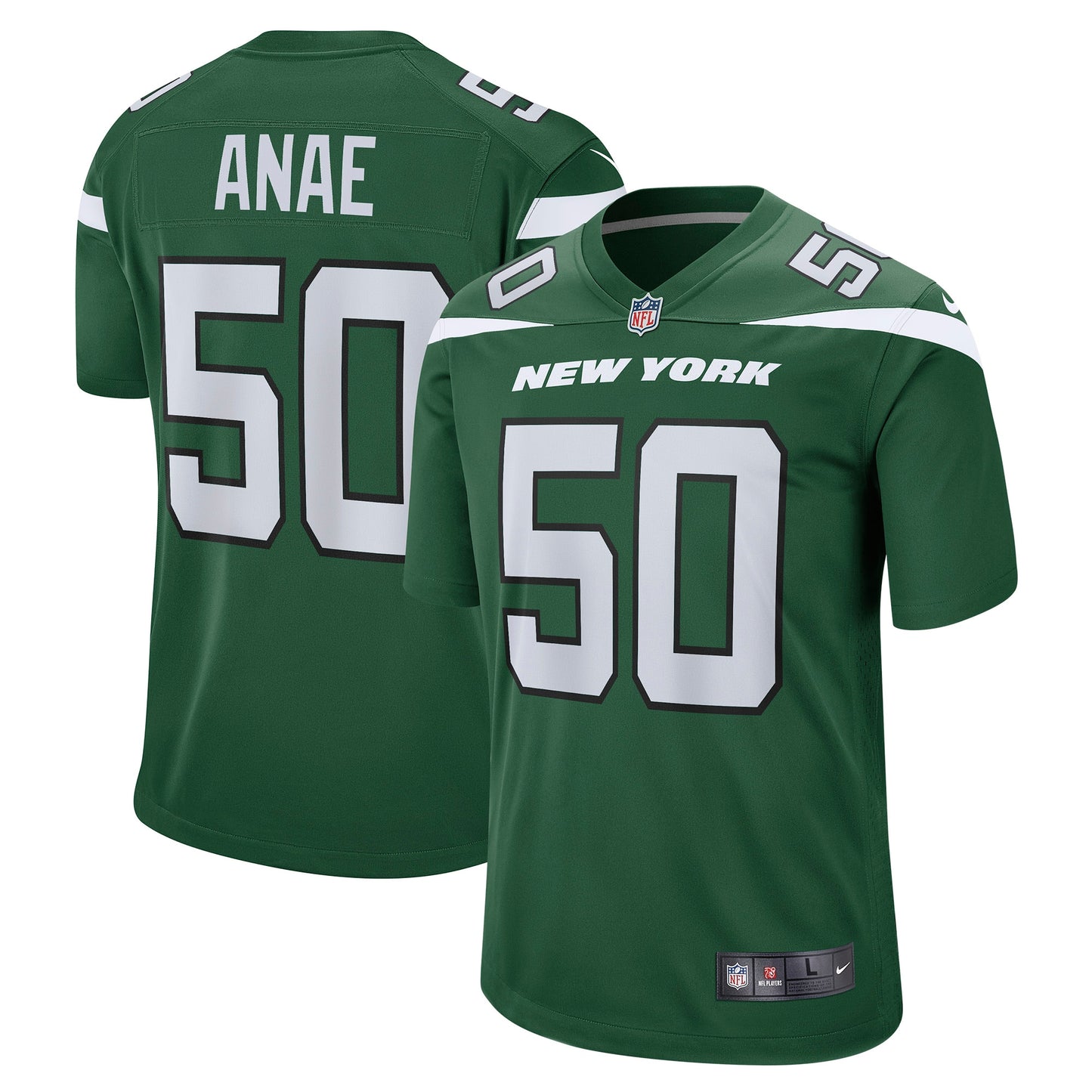 Bradlee Anae New York Jets Nike Game Player Jersey - Gotham Green