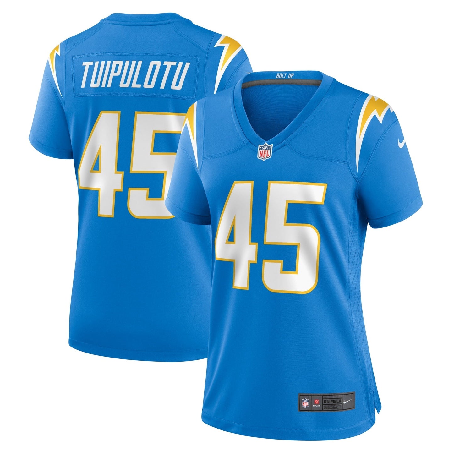 Women's Nike Tuli Tuipulotu Powder Blue Los Angeles Chargers Team Game Jersey