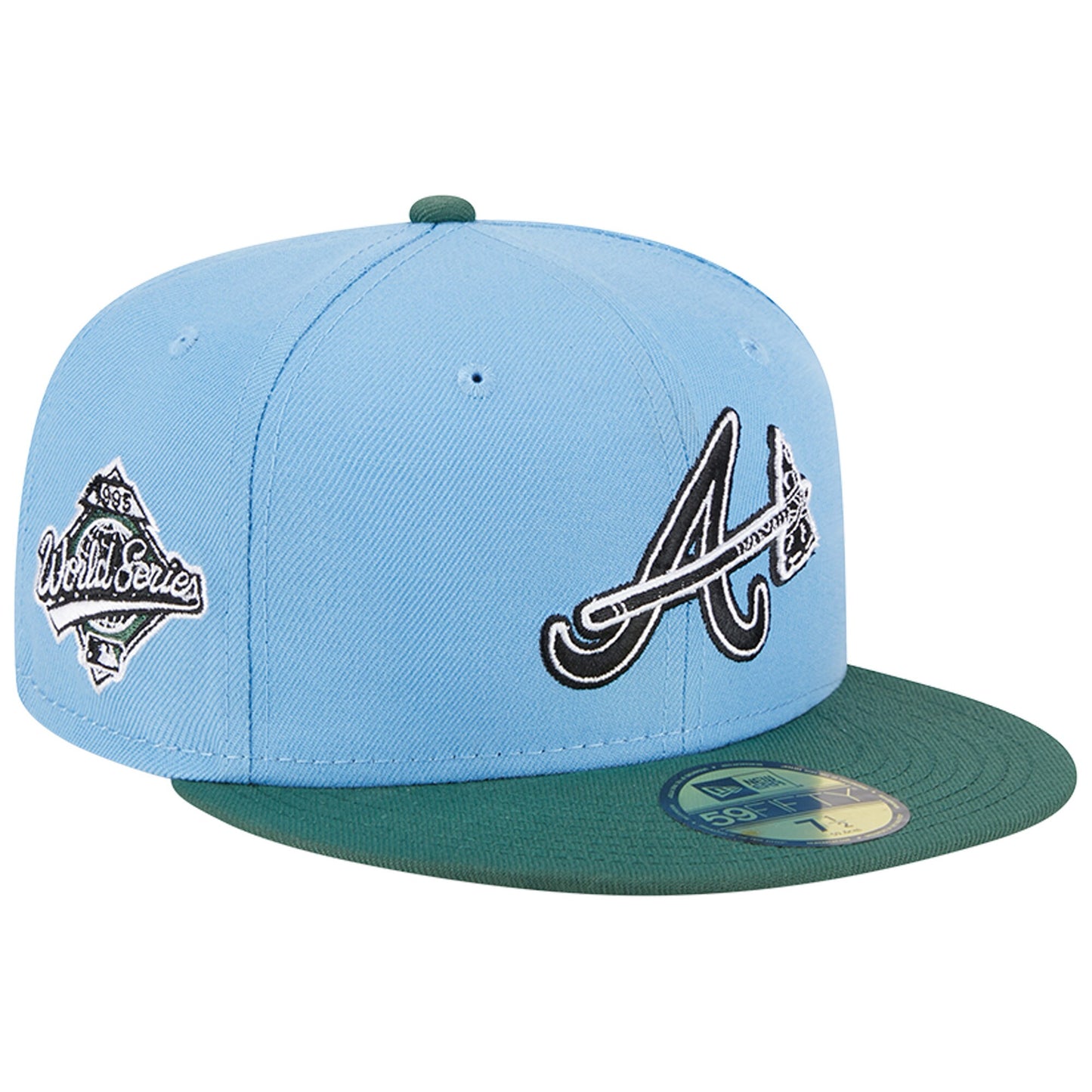 Atlanta Braves New Era 1995 World Series 59FIFTY Fitted Hat - Sky Blue/Cilantro