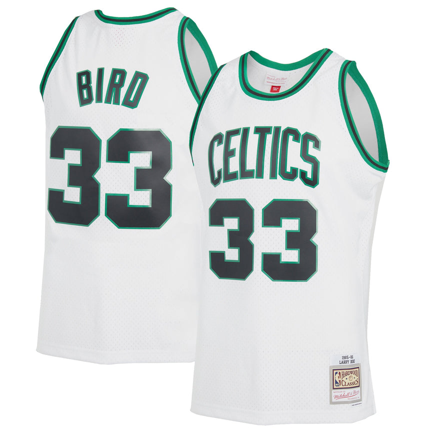 Men's Mitchell & Ness Larry Bird White Boston Celtics 1985-86 Hardwood Classics Reload 2.0 Swingman Jersey
