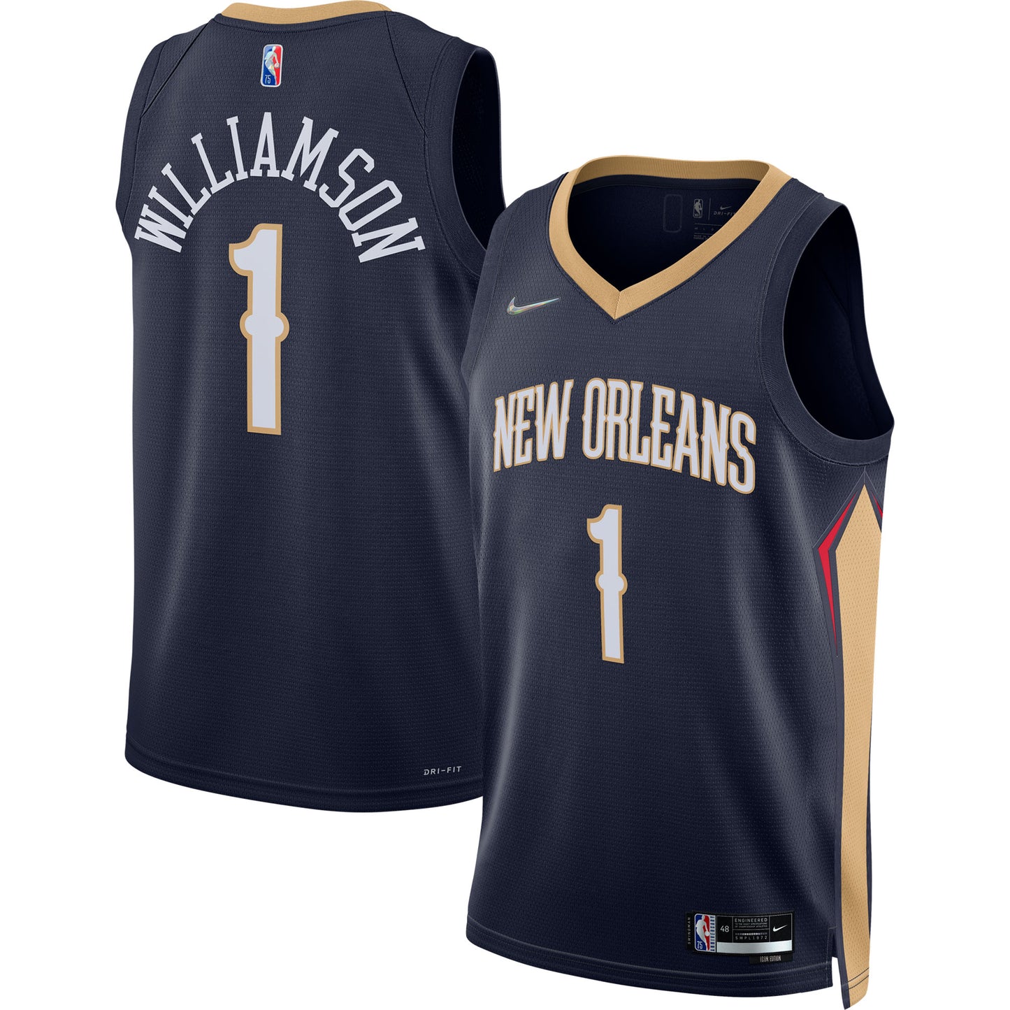 Zion Williamson New Orleans Pelicans Nike 2021/22 Diamond Swingman Jersey - Icon Edition - Navy