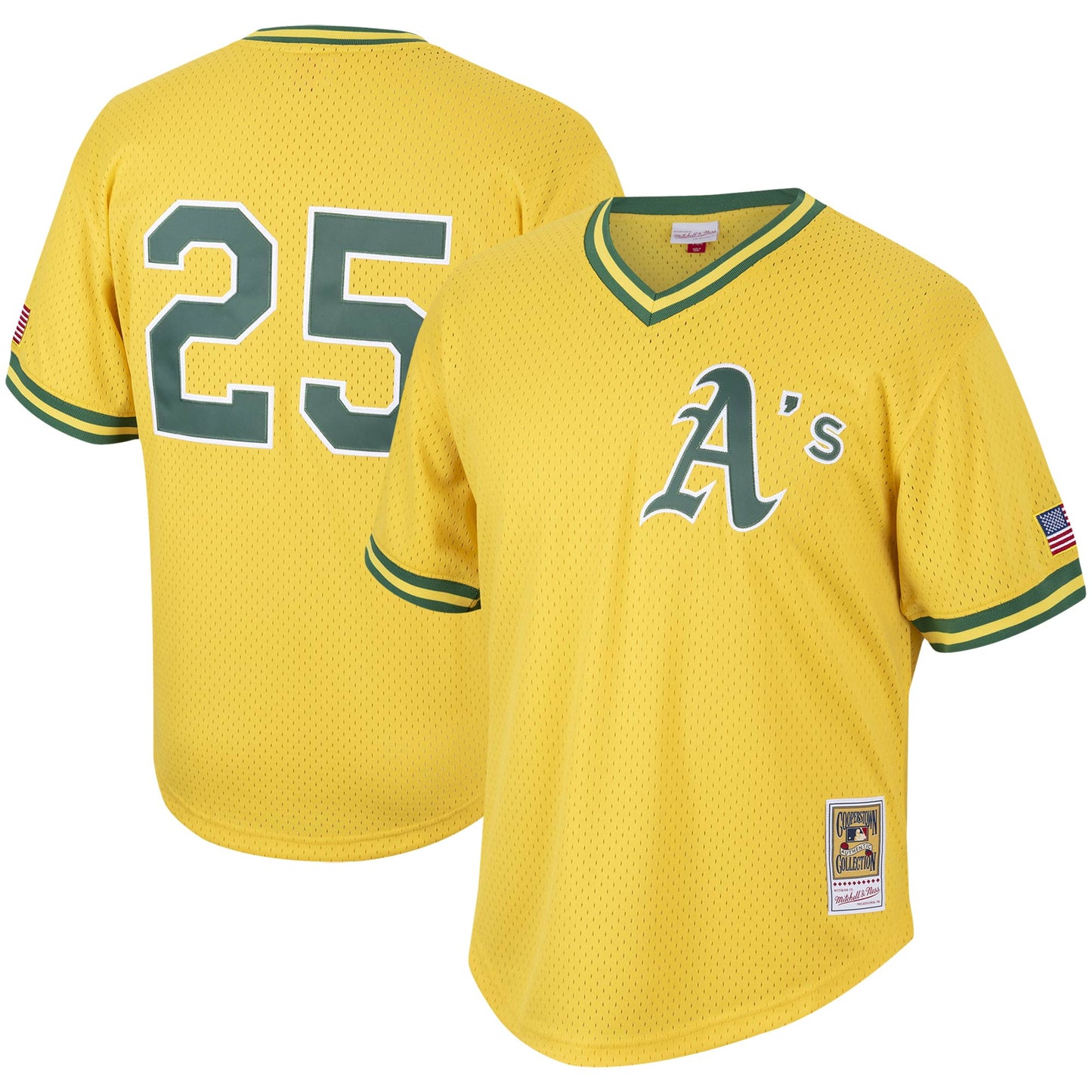 Mark McGwire Oakland Athletics Mitchell & Ness Cooperstown Collection Mesh Batting Practice Jersey - Gold