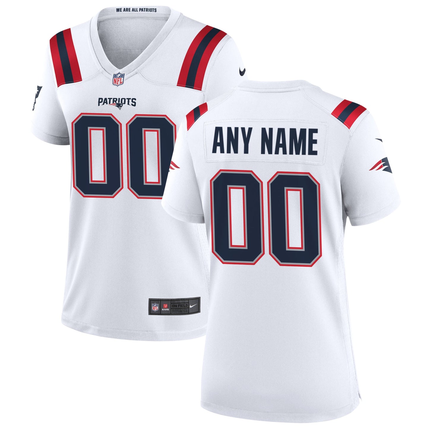 Nike New England Patriots Women's Custom Game Jersey - White