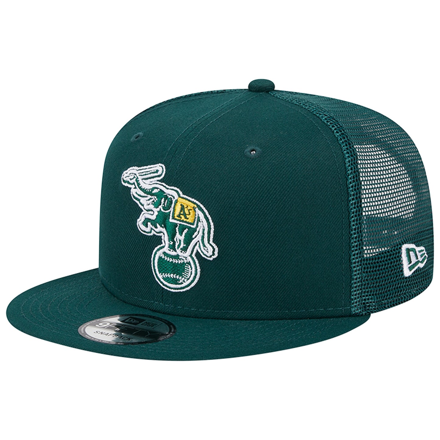 Oakland Athletics New Era Cooperstown Collection Team Color Trucker 9FIFTY Snapback Hat - Green