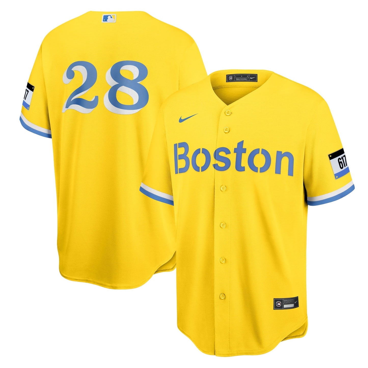 Men's Nike J.D. Martinez Gold Boston Red Sox City Connect Replica Player Jersey