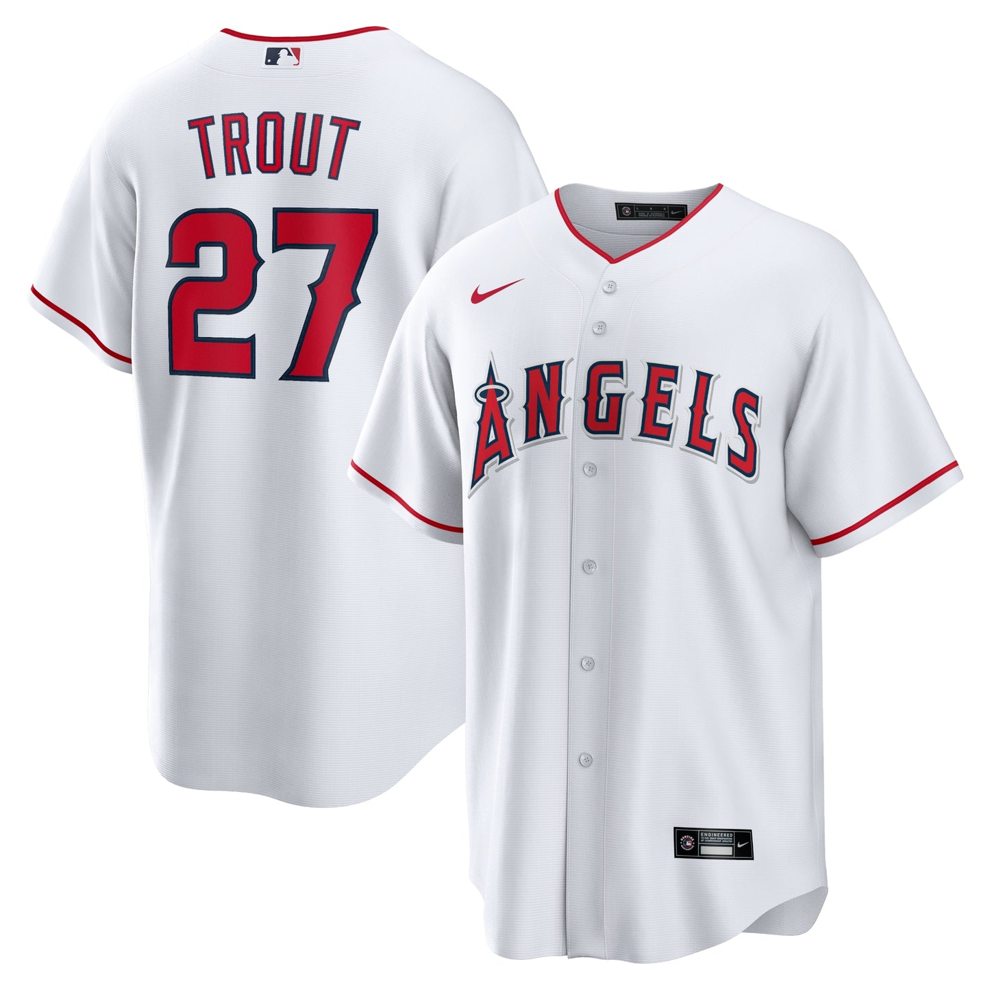 Mike Trout Los Angeles Angels Nike Home Replica Player Name Jersey - White
