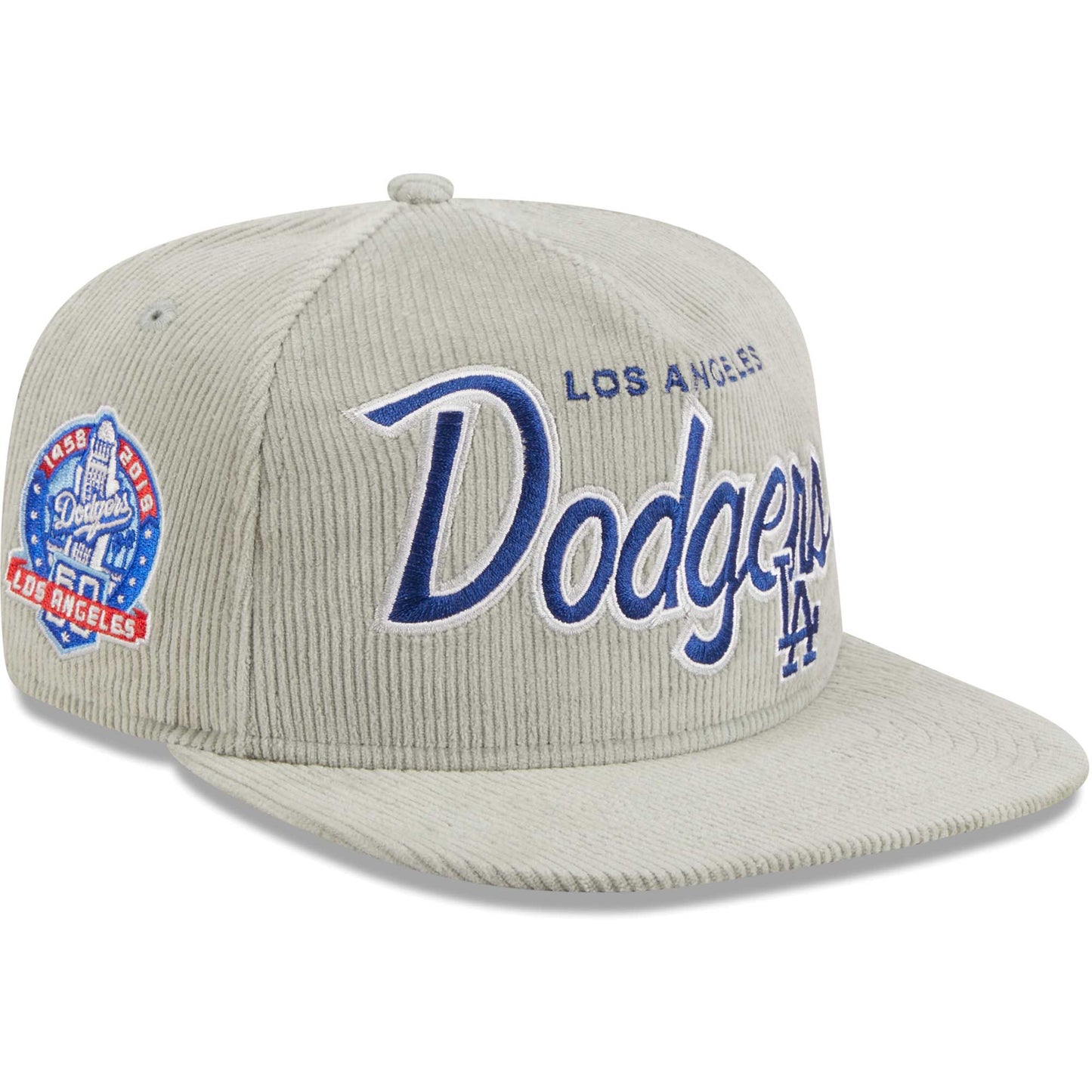 Los Angeles Dodgers New Era Corduroy Golfer Adjustable Hat - Gray