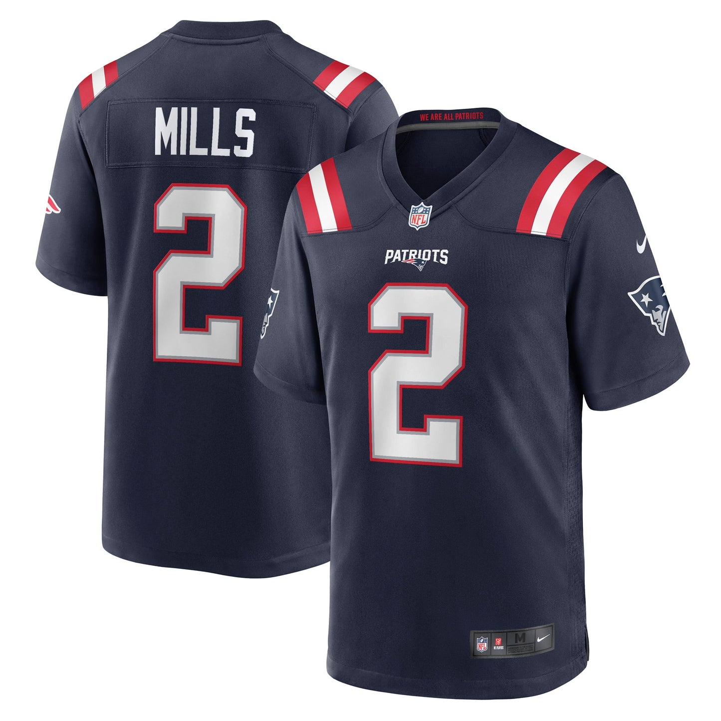 Jalen Mills New England Patriots Nike Game Player Jersey - Navy