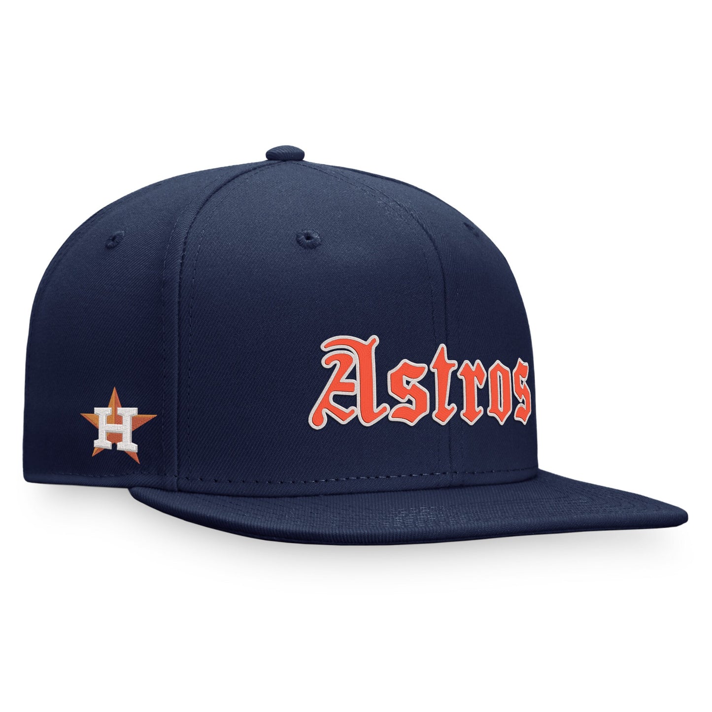 Houston Astros Fanatics Branded Gothic Script Fitted Hat - Navy