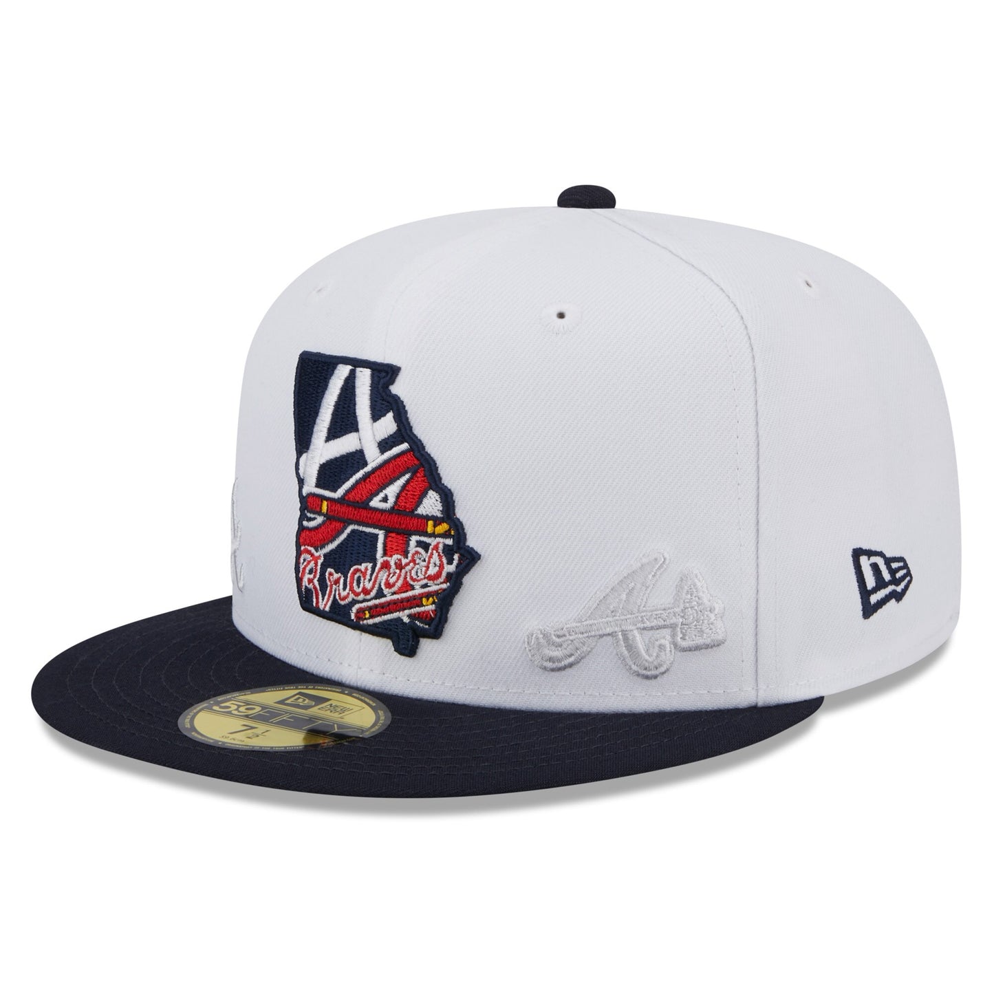 Atlanta Braves New Era State 59FIFTY Fitted Hat - White/Navy
