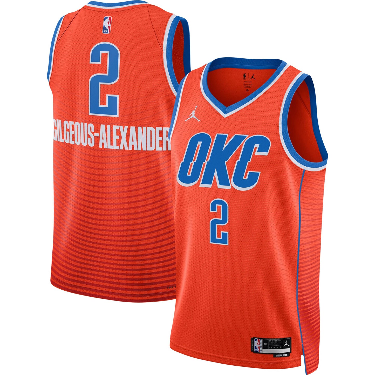 Shai Gilgeous-Alexander Oklahoma City Thunder Jordans Brand Unisex Swingman Jersey - Statement Edition - Orange