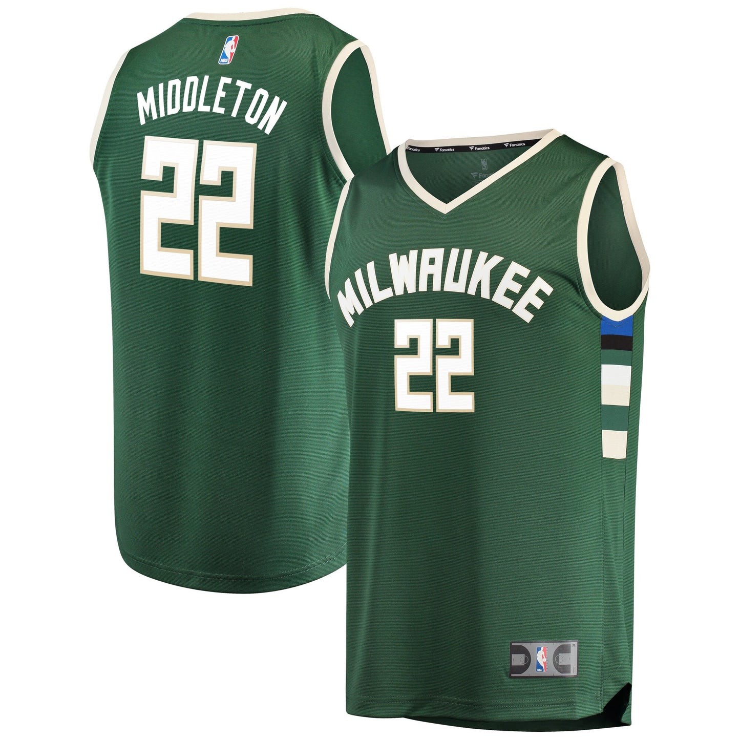Khris Middleton Milwaukee Bucks Fanatics Branded Fast Break Road Replica Player Jersey Green - Icon Edition