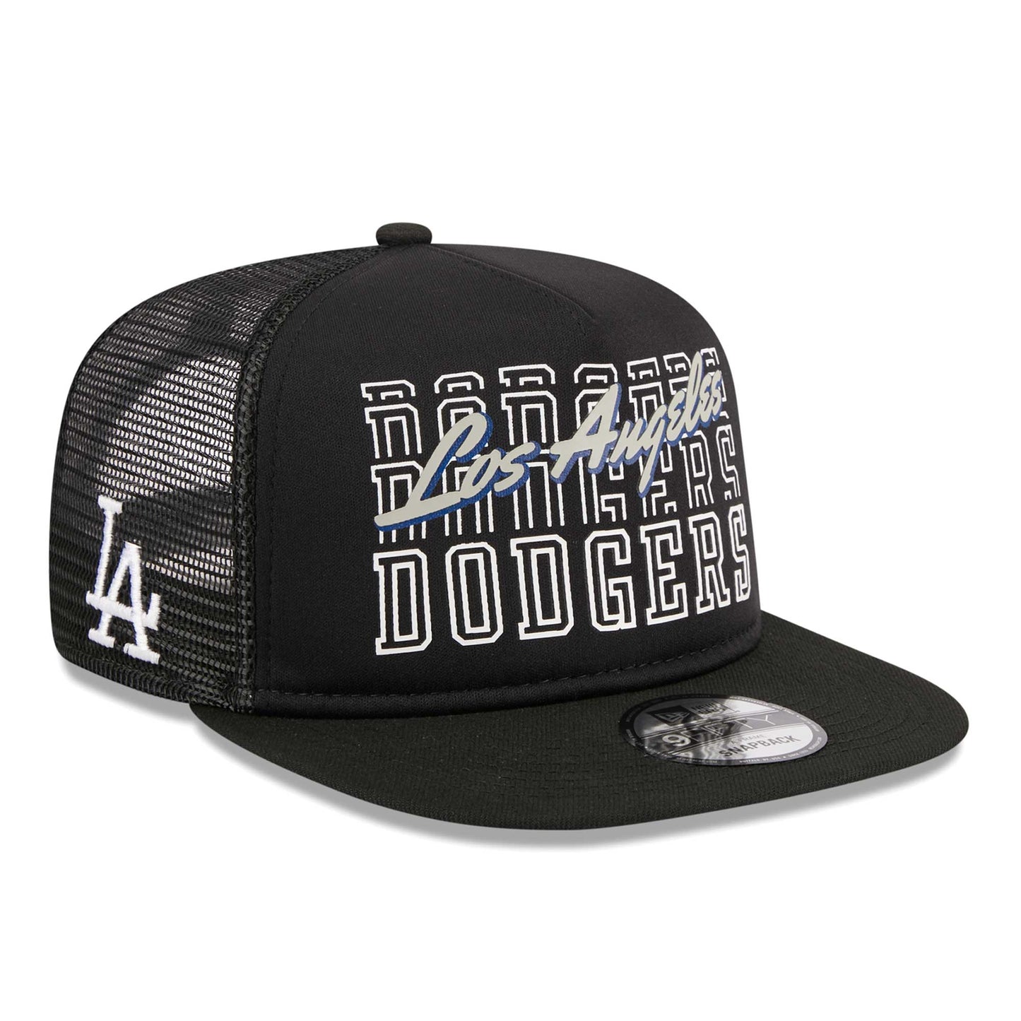 Los Angeles Dodgers New Era Street Team A-Frame Trucker 9FIFTY Snapback Hat - Black