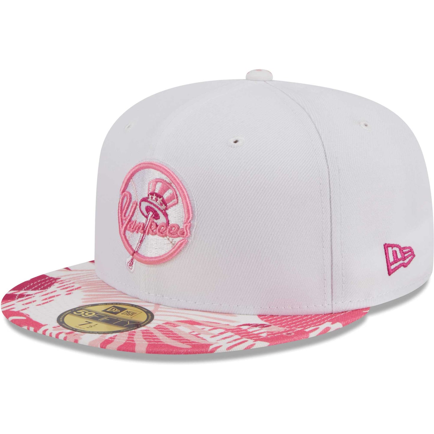 New York Yankees New Era Flamingo 59FIFTY Fitted Hat - White/Pink