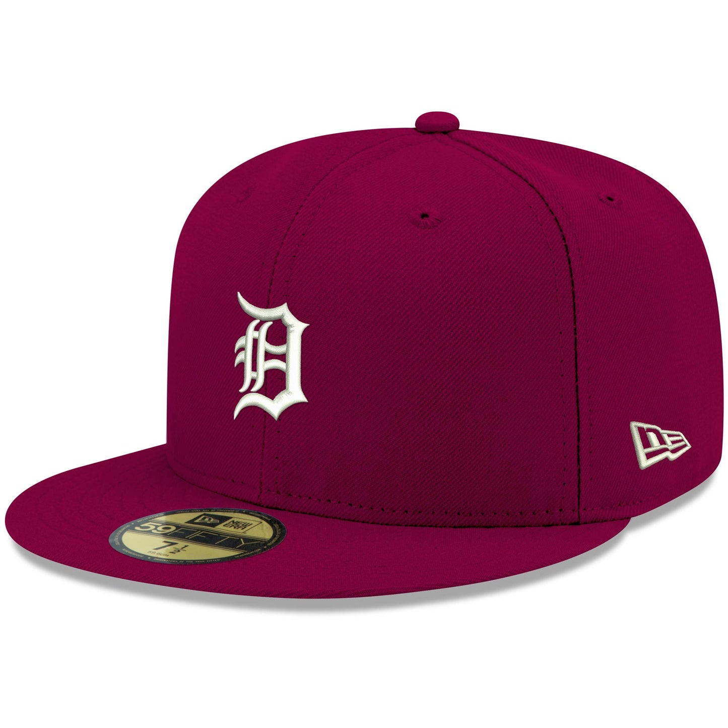 Detroit Tigers New Era White Logo 59FIFTY Fitted Hat - Cardinal