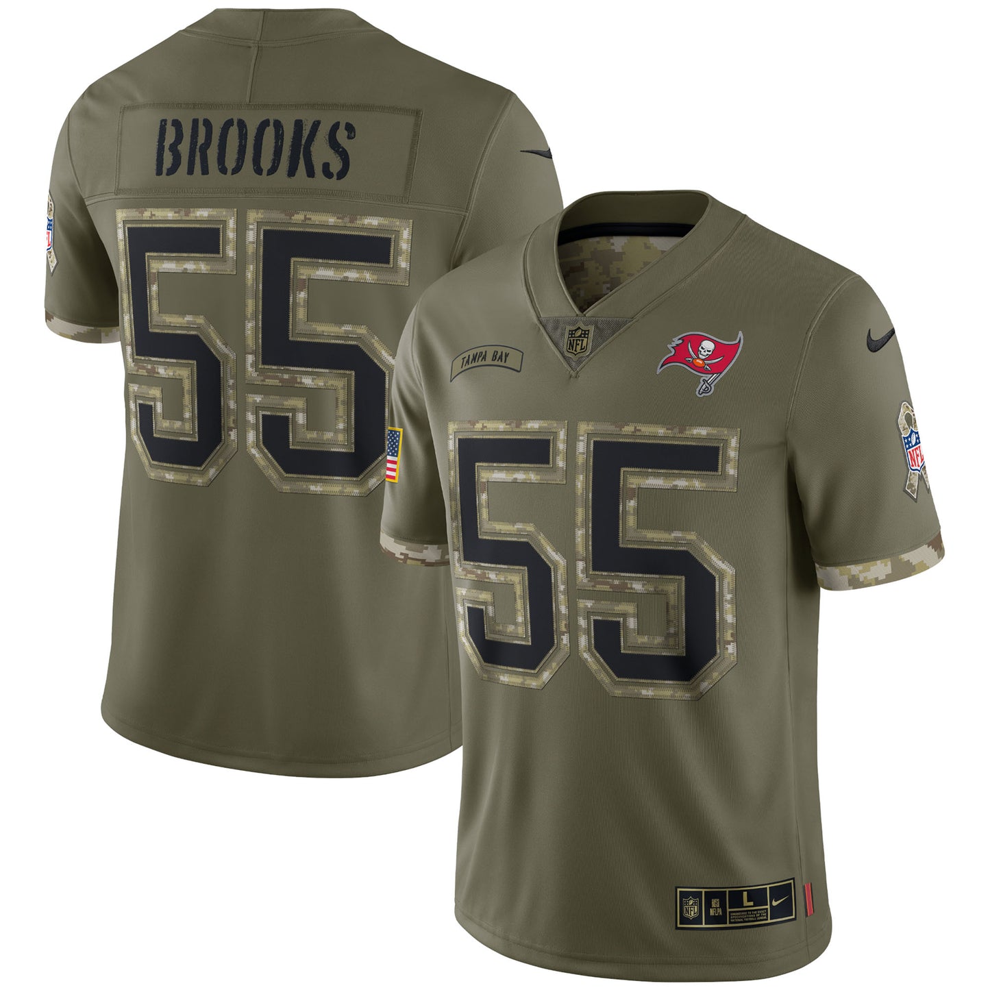 Derrick Brooks Tampa Bay Buccaneers 2022 Salute To Service Retired Player Limited Jersey - Olive
