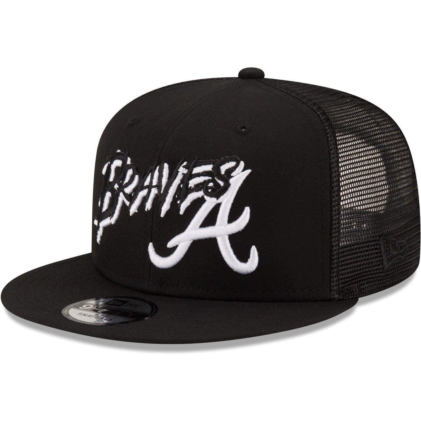 Atlanta Braves New Era Street Trucker 9FIFTY Snapback Hat - Black