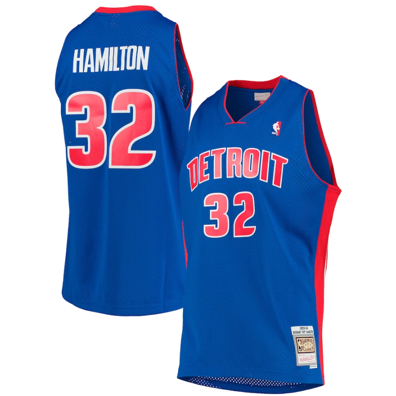 Men's Detroit Pistons Richard 'Rip' Hamilton 2003-04 Royal Mitchell & Ness NBA Men's Hardwood Classic Swingman Jersey