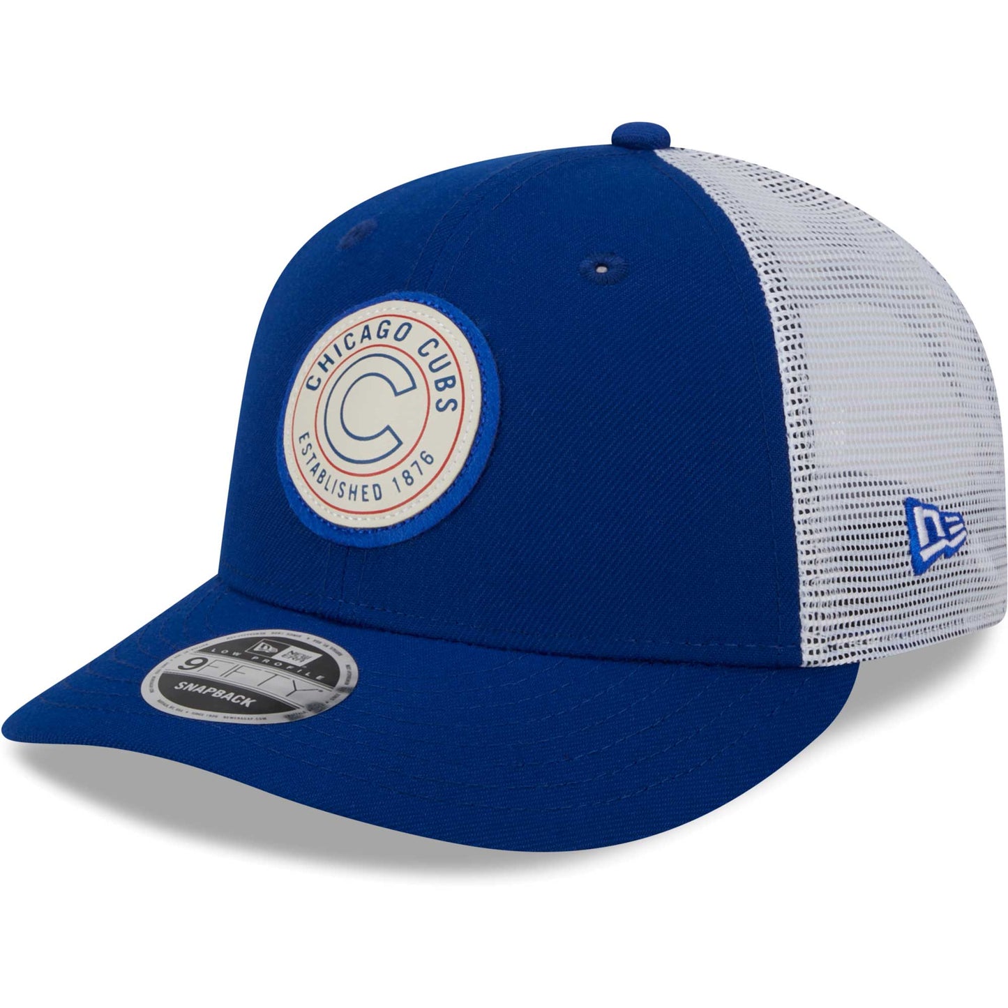 Chicago Cubs New Era Circle Trucker Low Profile 9FIFTY Snapback Hat - Royal