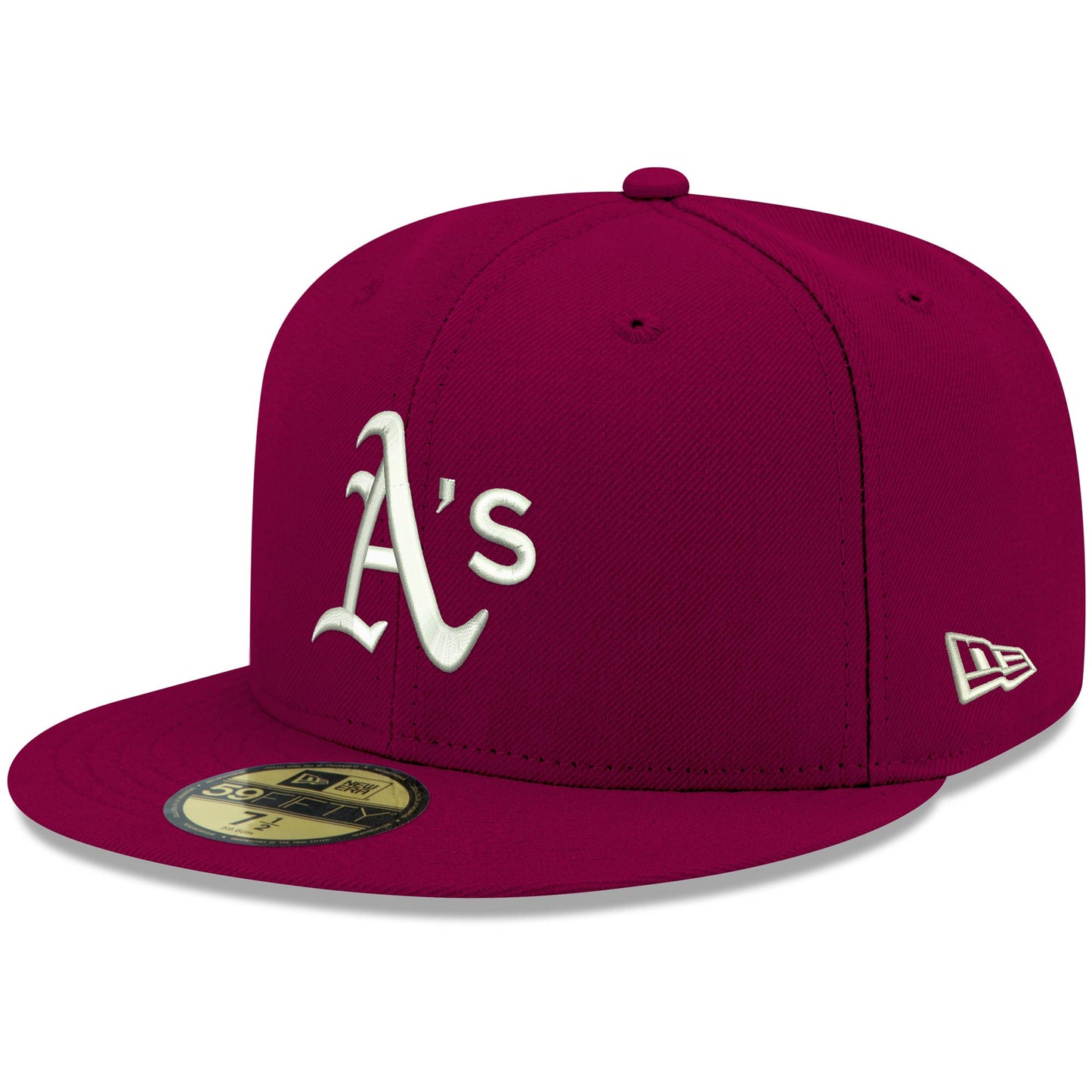 Oakland Athletics New Era White Logo 59FIFTY Fitted Hat - Cardinal