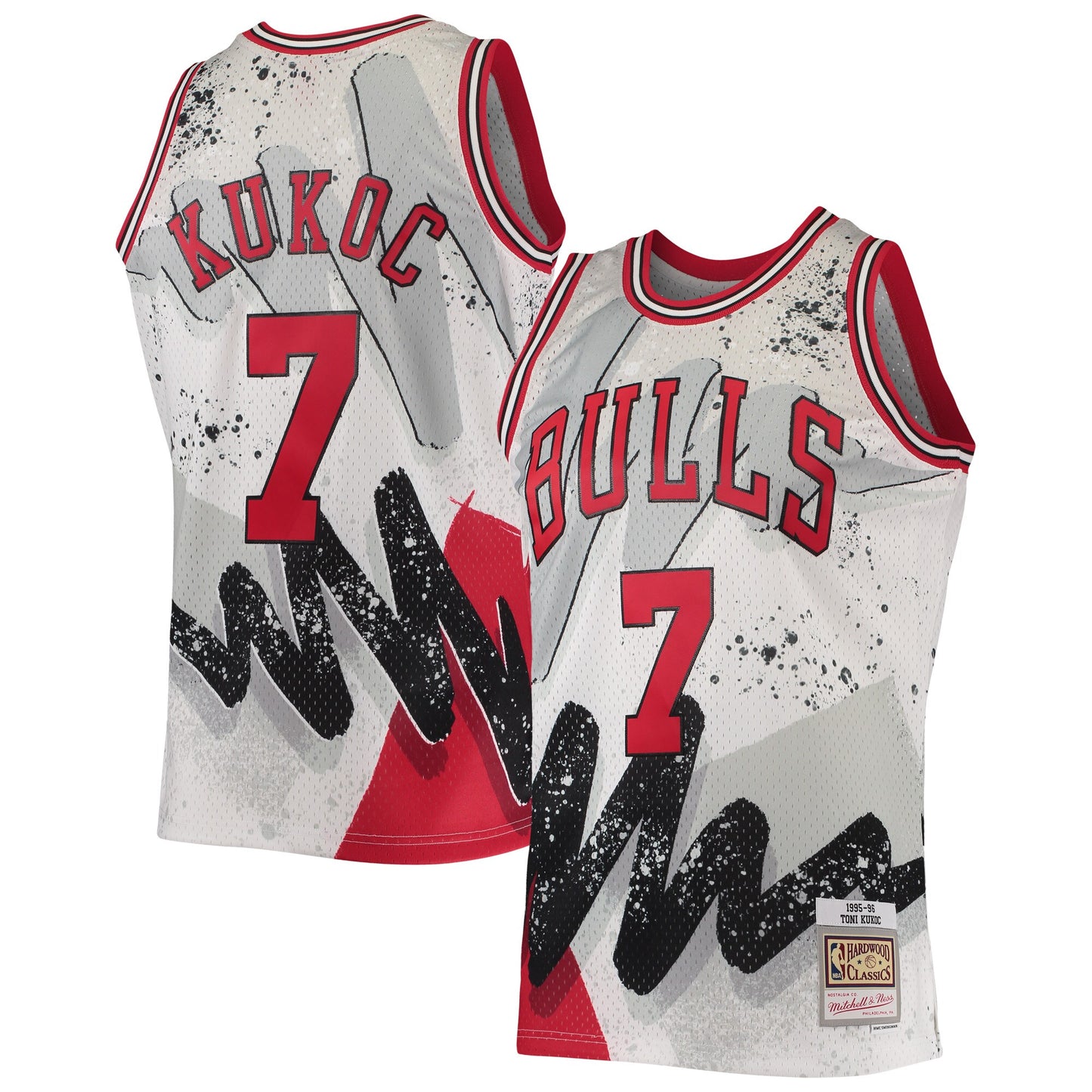 Toni Kukoc Chicago Bulls Mitchell & Ness Hardwood Classics 1995/96 Hyper Hoops Swingman Jersey - White