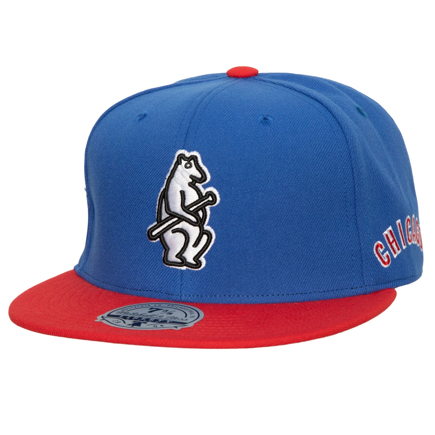 Chicago Cubs Mitchell & Ness Bases Loaded Fitted Hat - Royal/Red