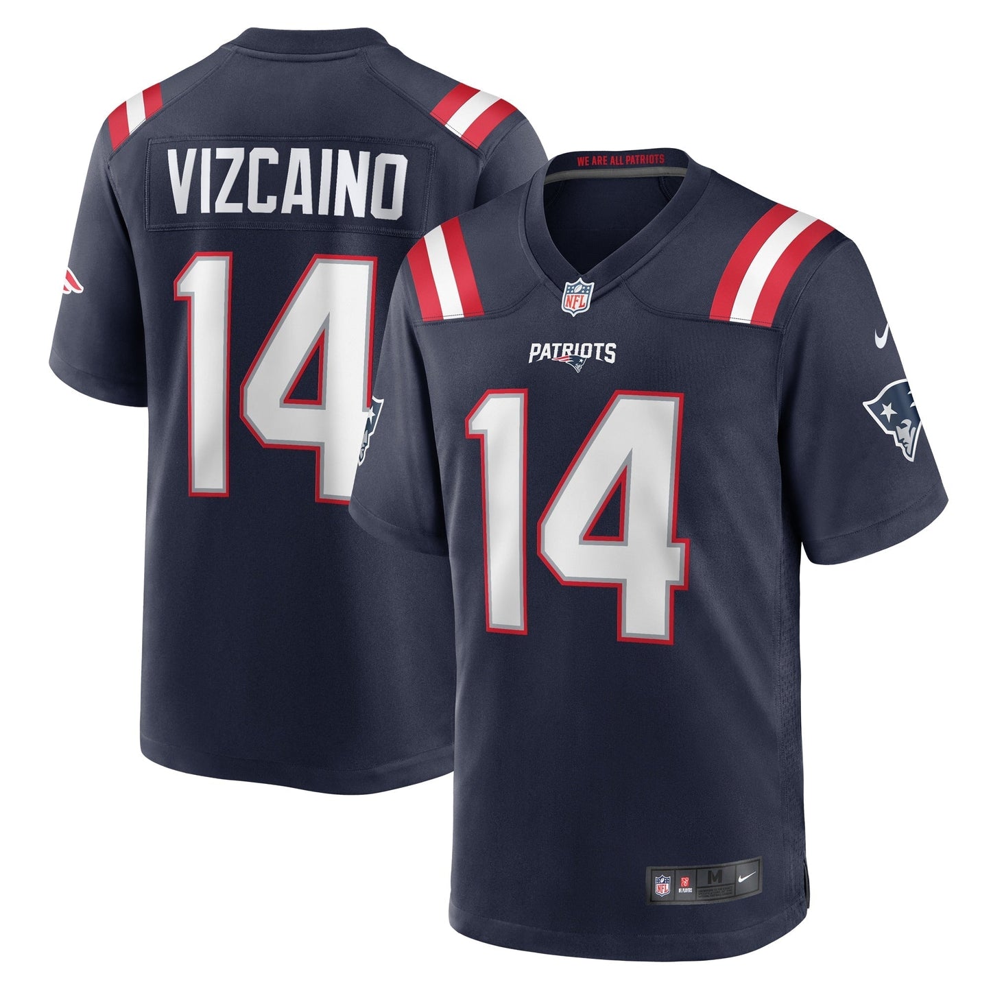 Men's Nike Tristan Vizcaino Navy New England Patriots Home Game Player Jersey