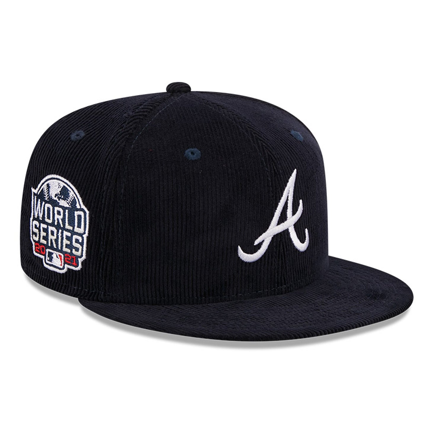 Atlanta Braves New Era Throwback Corduroy 59FIFTY Fitted Hat - Navy