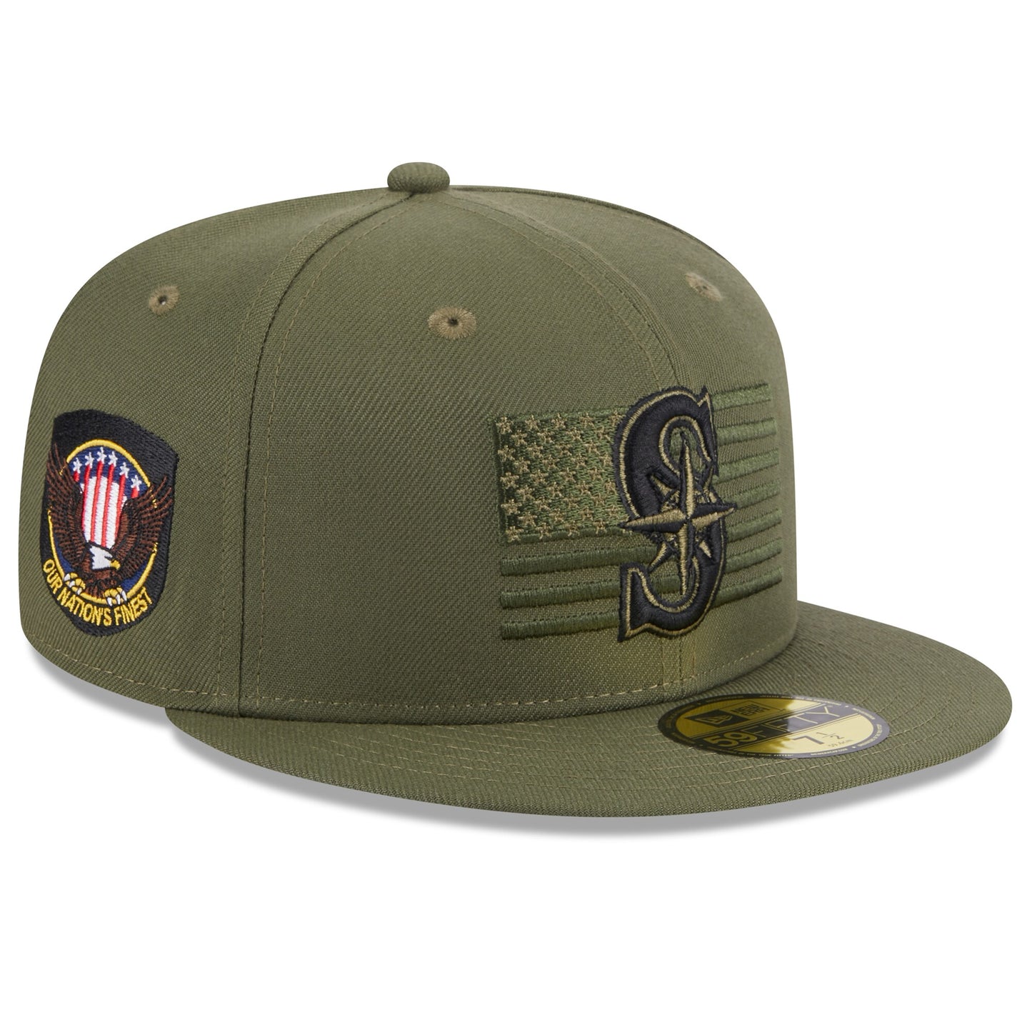 Seattle Mariners New Era 2023 Armed Forces Day On-Field 59FIFTY Fitted Hat - Green