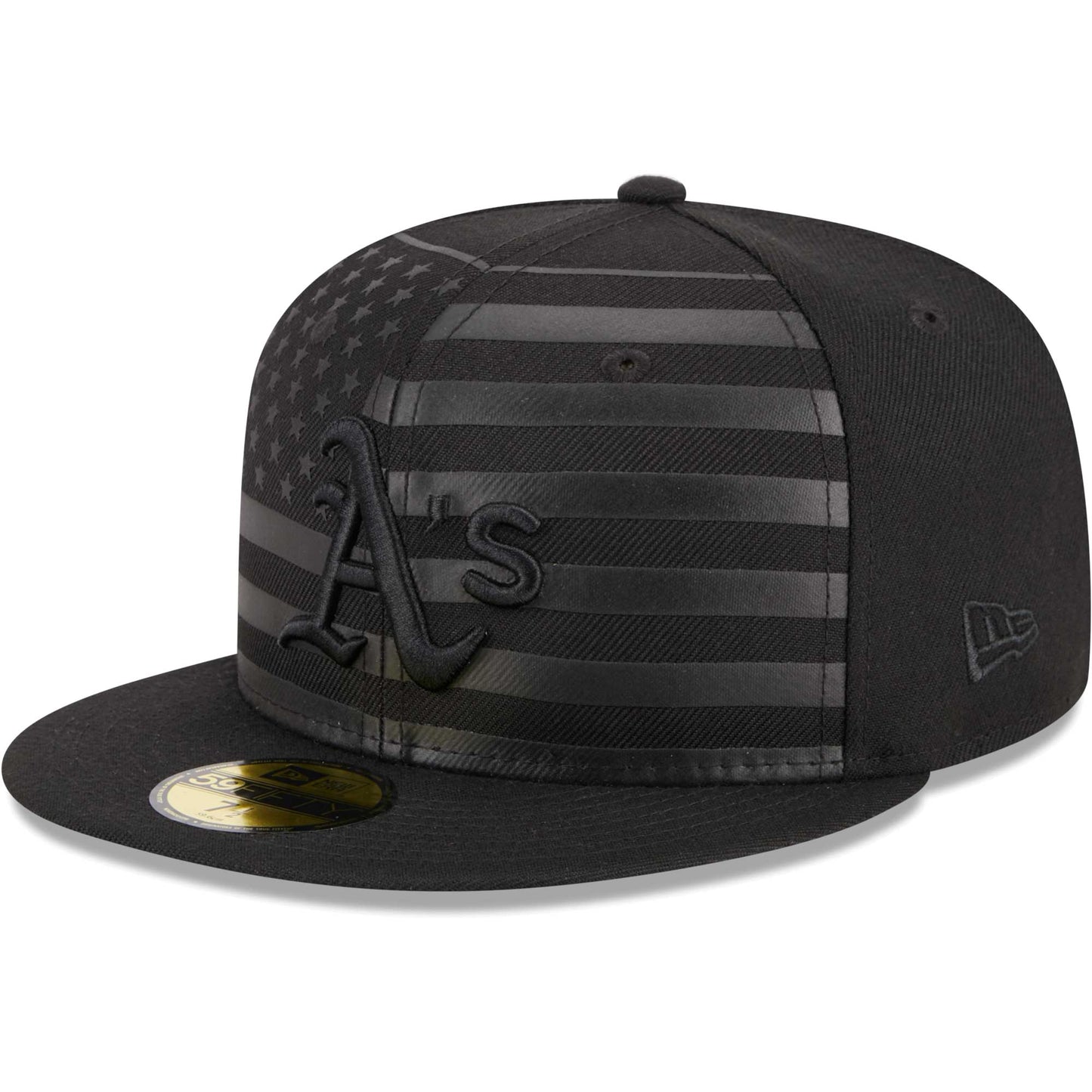 Oakland Athletics New Era Tonal Flag 59FIFTY Fitted Hat - Black