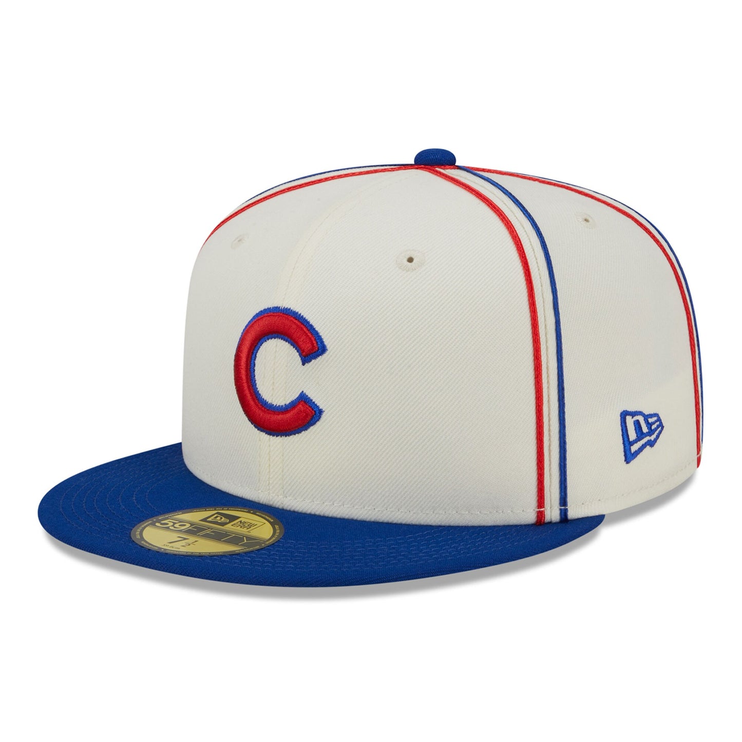 Chicago Cubs New Era Chrome Sutash 59FIFTY Fitted Hat - Cream/Royal