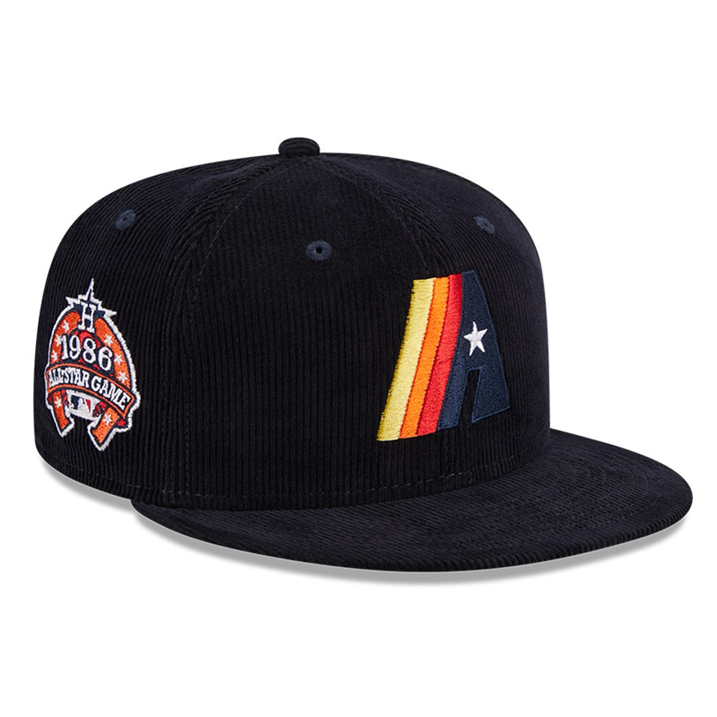 Houston Astros New Era Throwback Corduroy 59FIFTY Fitted Hat - Navy