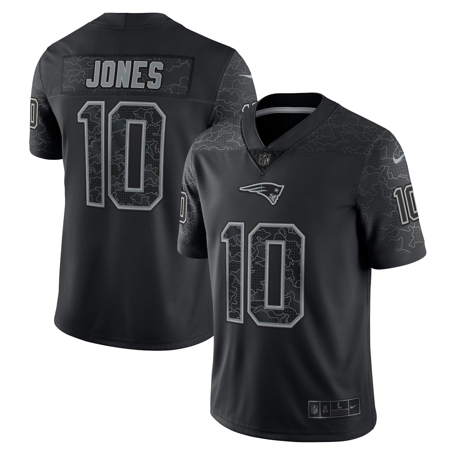 Men's Nike Mac Jones Black New England Patriots RFLCTV Limited Jersey