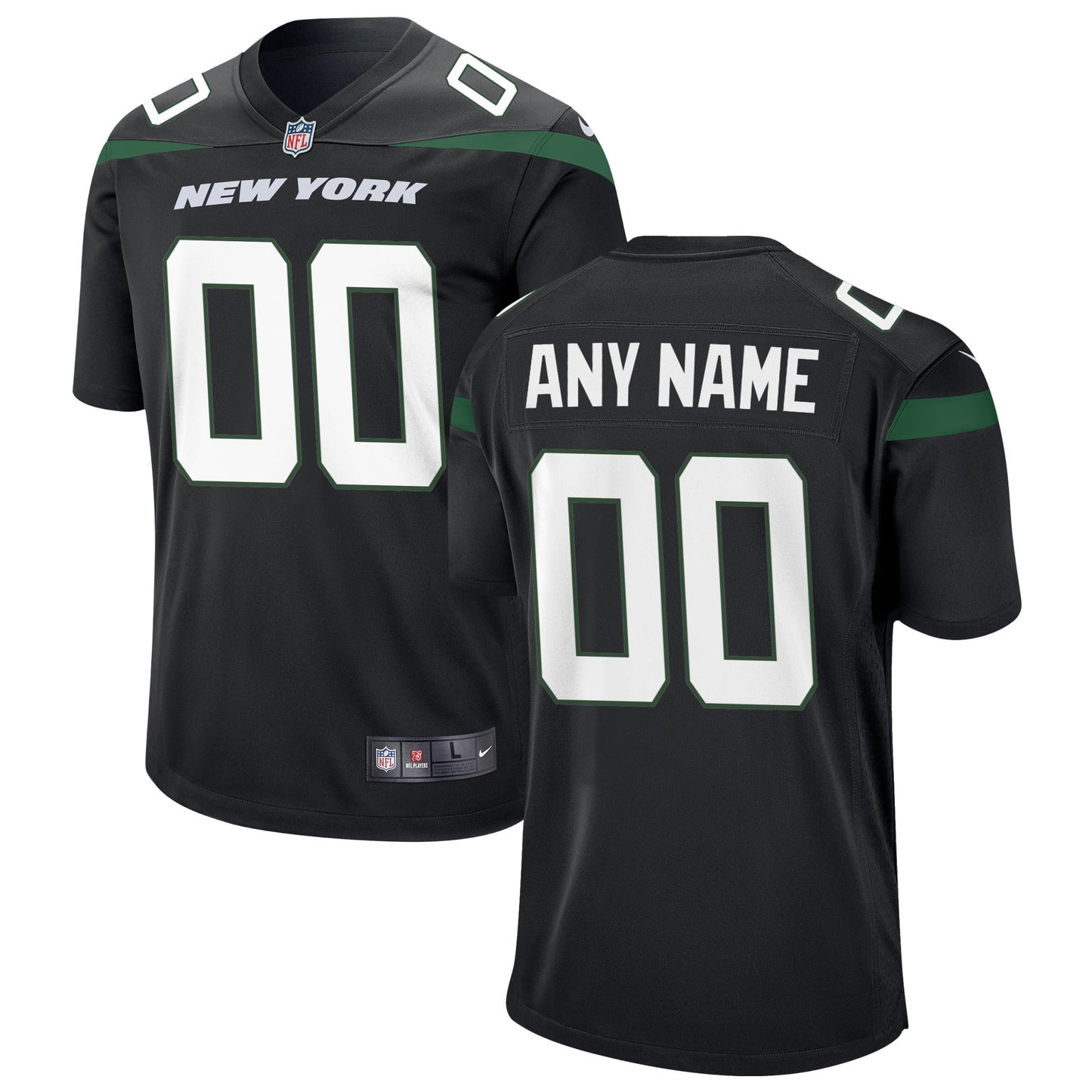 New York Jets Nike Alternate Custom Game Jersey - Stealth Black