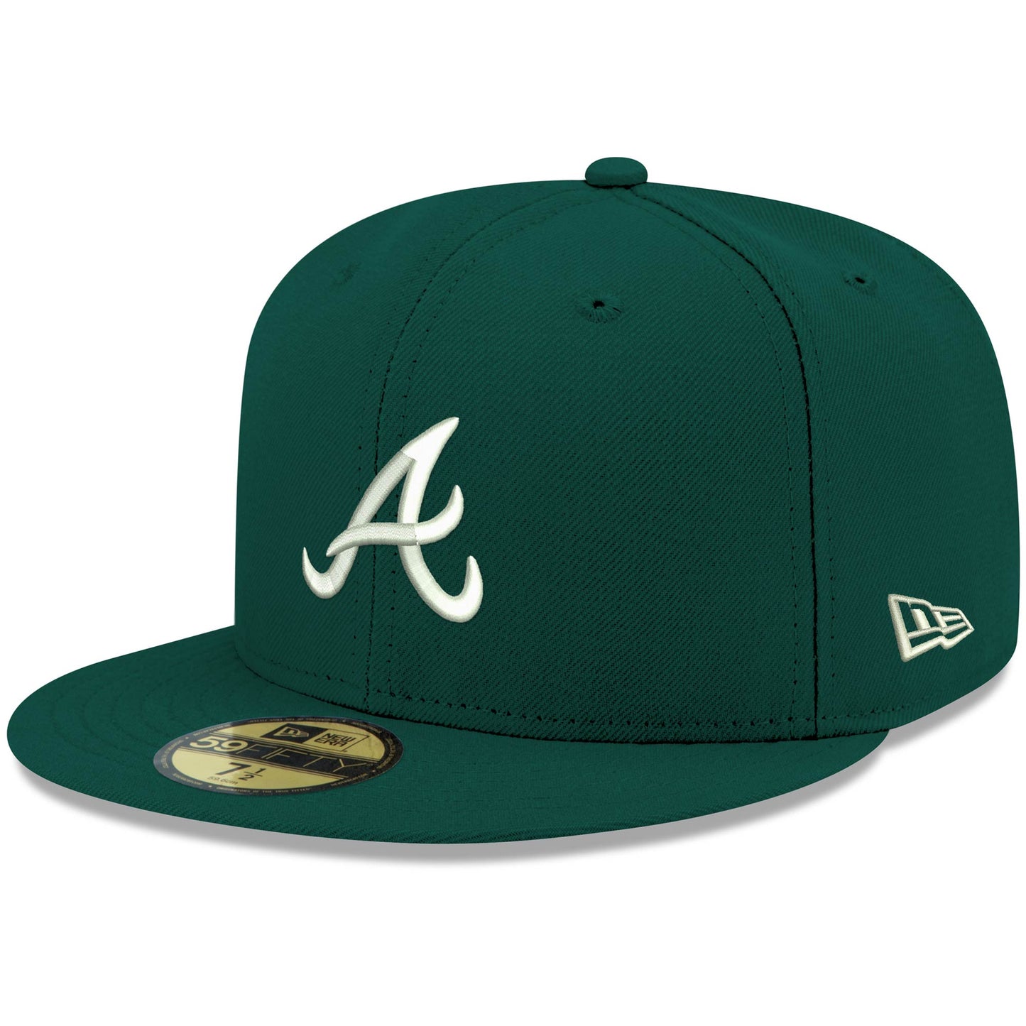 Atlanta Braves New Era White Logo 59FIFTY Fitted Hat - Green