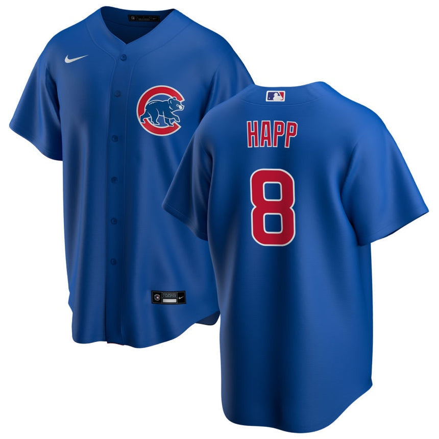 Men's Ian Happ Chicago Cubs Blue Alternate Premium Stitch Replica Jersey