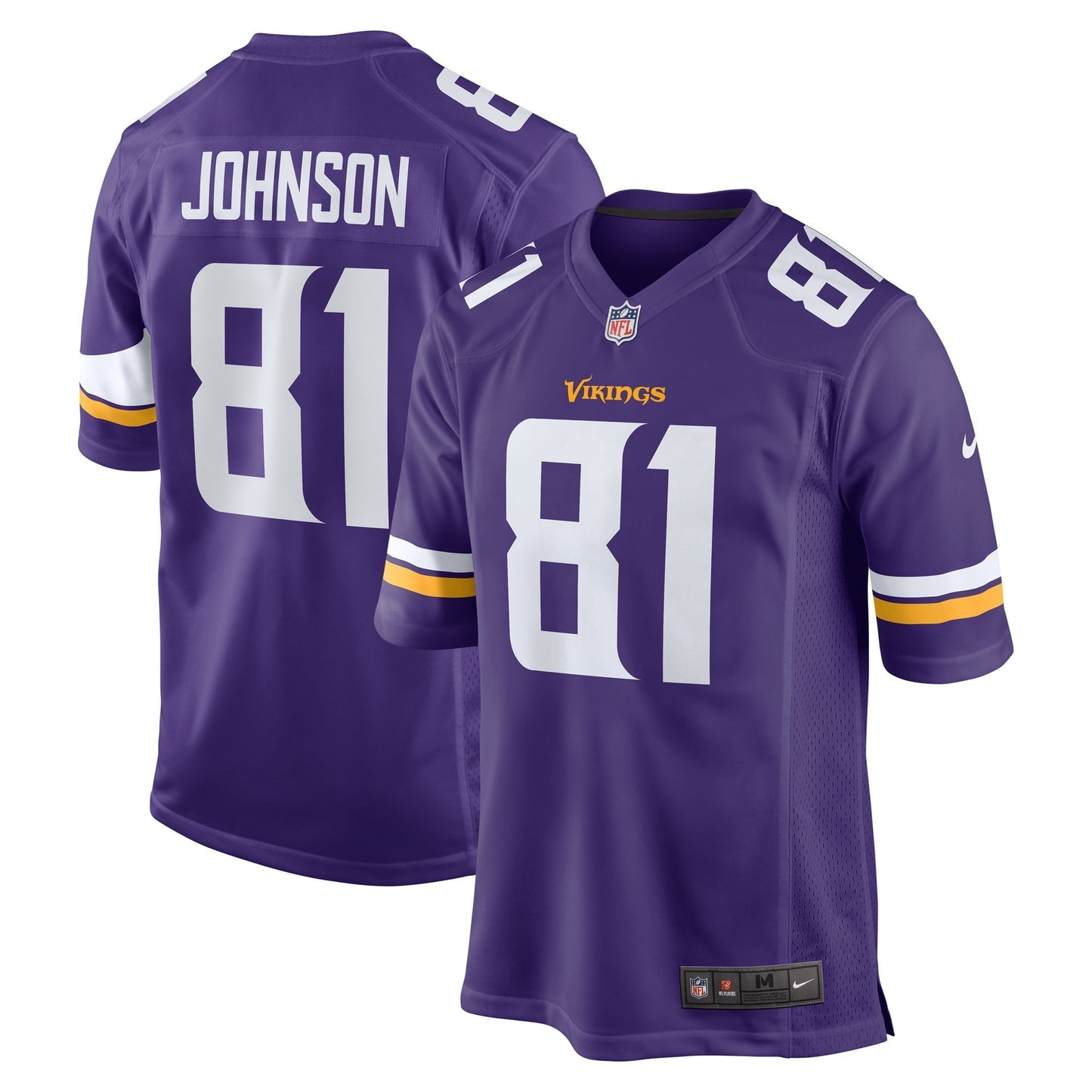 Men's Nike Bisi Johnson Purple Minnesota Vikings Game Jersey