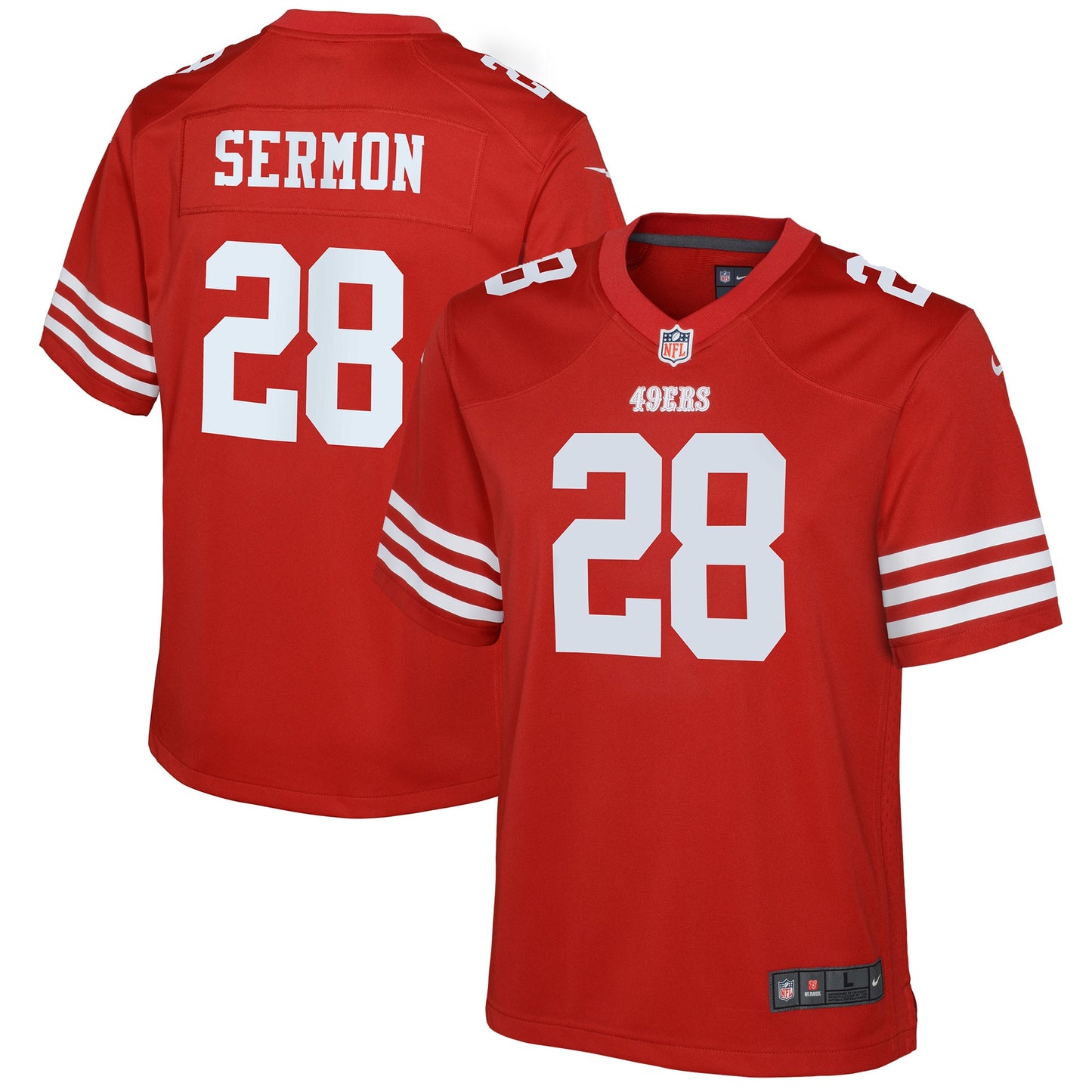 Trey Sermon San Francisco 49ers Nike Youth Game Jersey - Scarlet