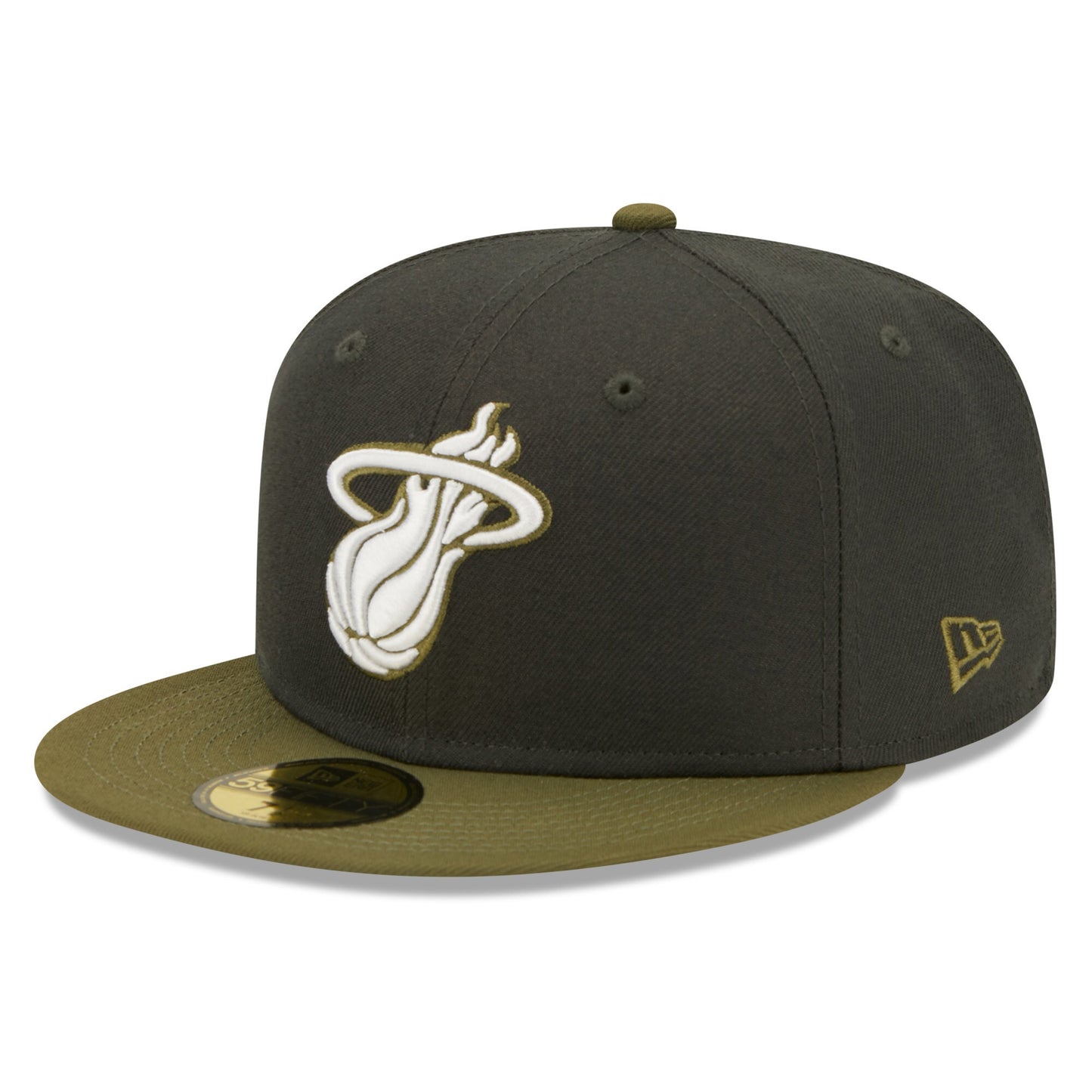 Miami Heat New Era Two-Tone 59FIFTY Fitted Hat - Charcoal/Olive