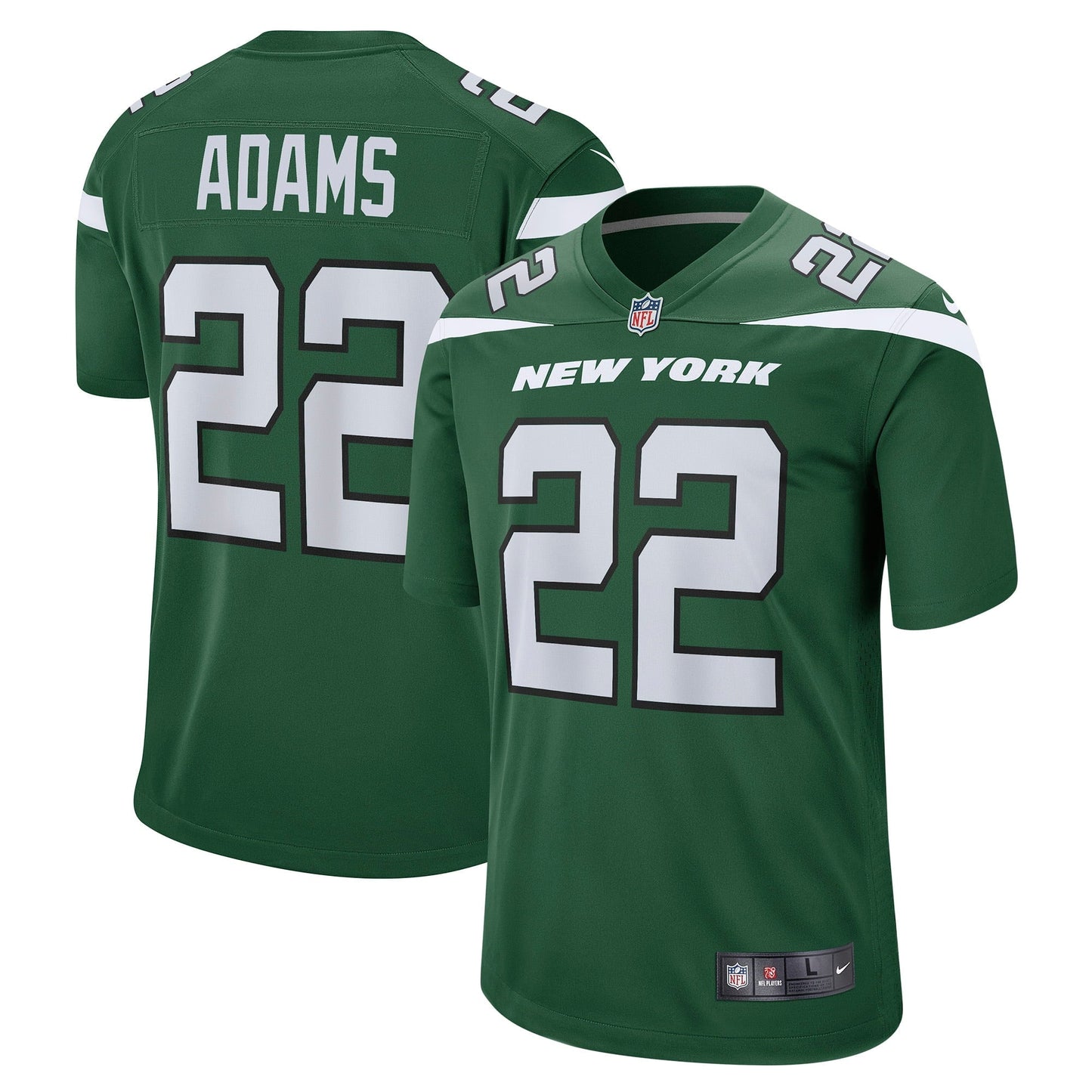 Men's Nike Tony Adams Gotham Green New York Jets Game Player Jersey