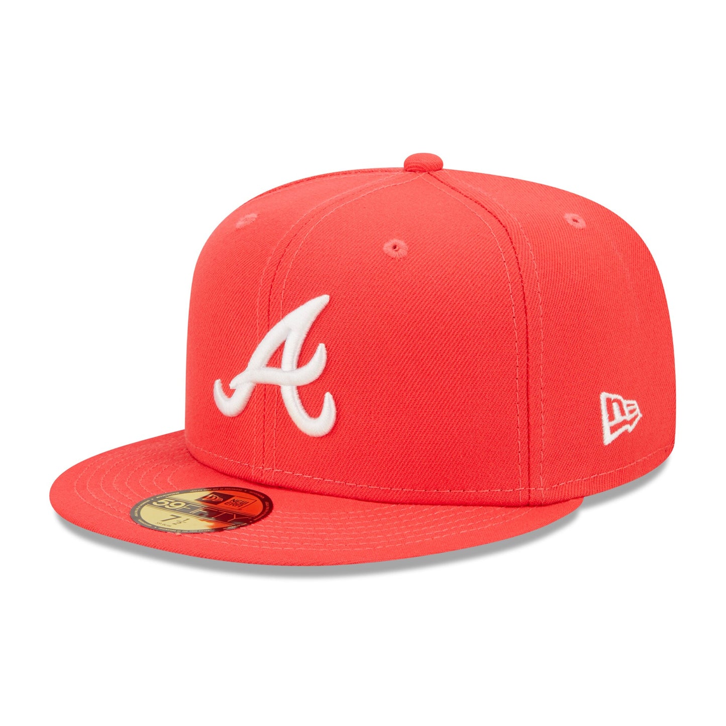 Atlanta Braves New Era Lava Highlighter Logo 59FIFTY Fitted Hat - Red