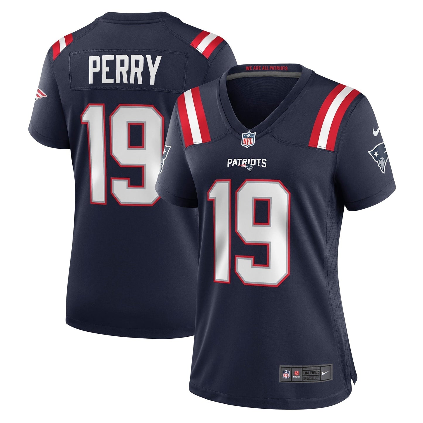 Women's Nike Malcolm Perry Navy New England Patriots Game Player Jersey