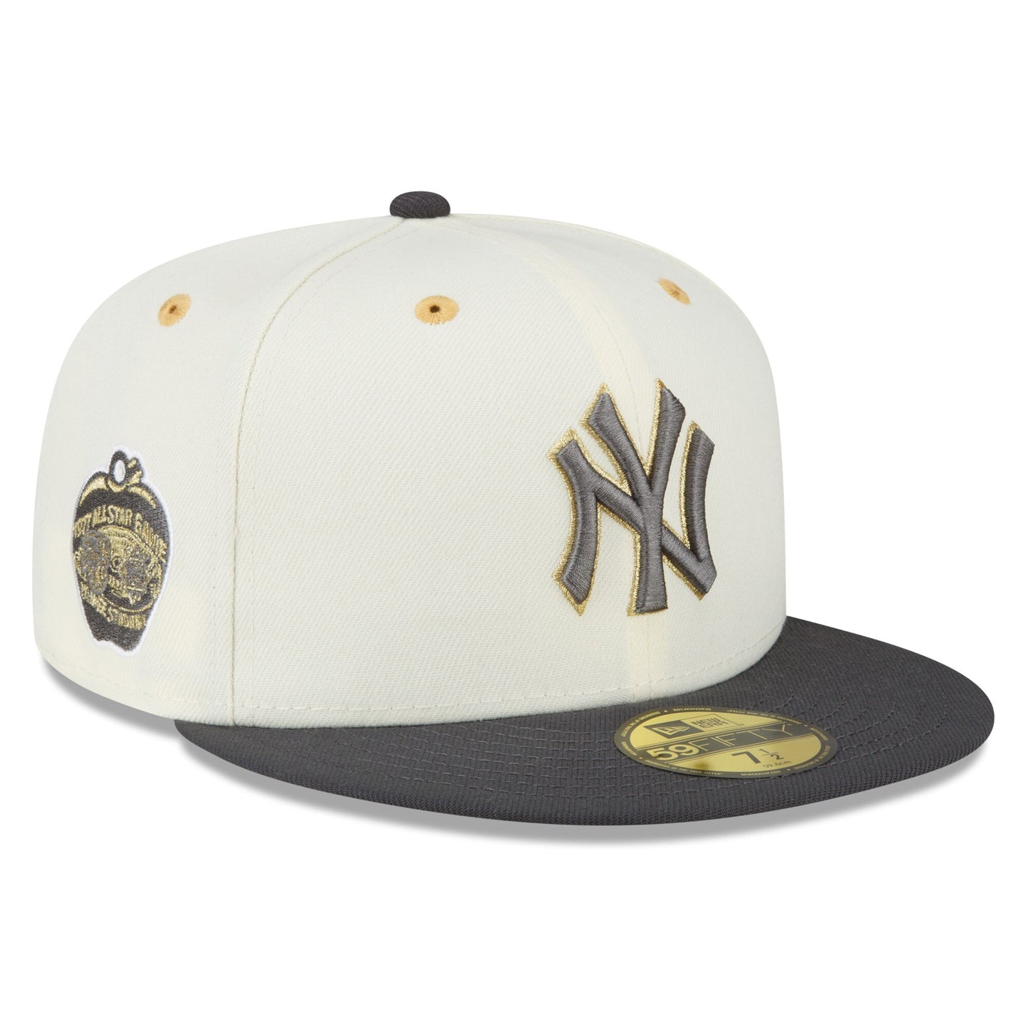 New York Yankees New Era 1977 MLB All-Star Game Chrome 59FIFTY Fitted Hat - White/Charcoal
