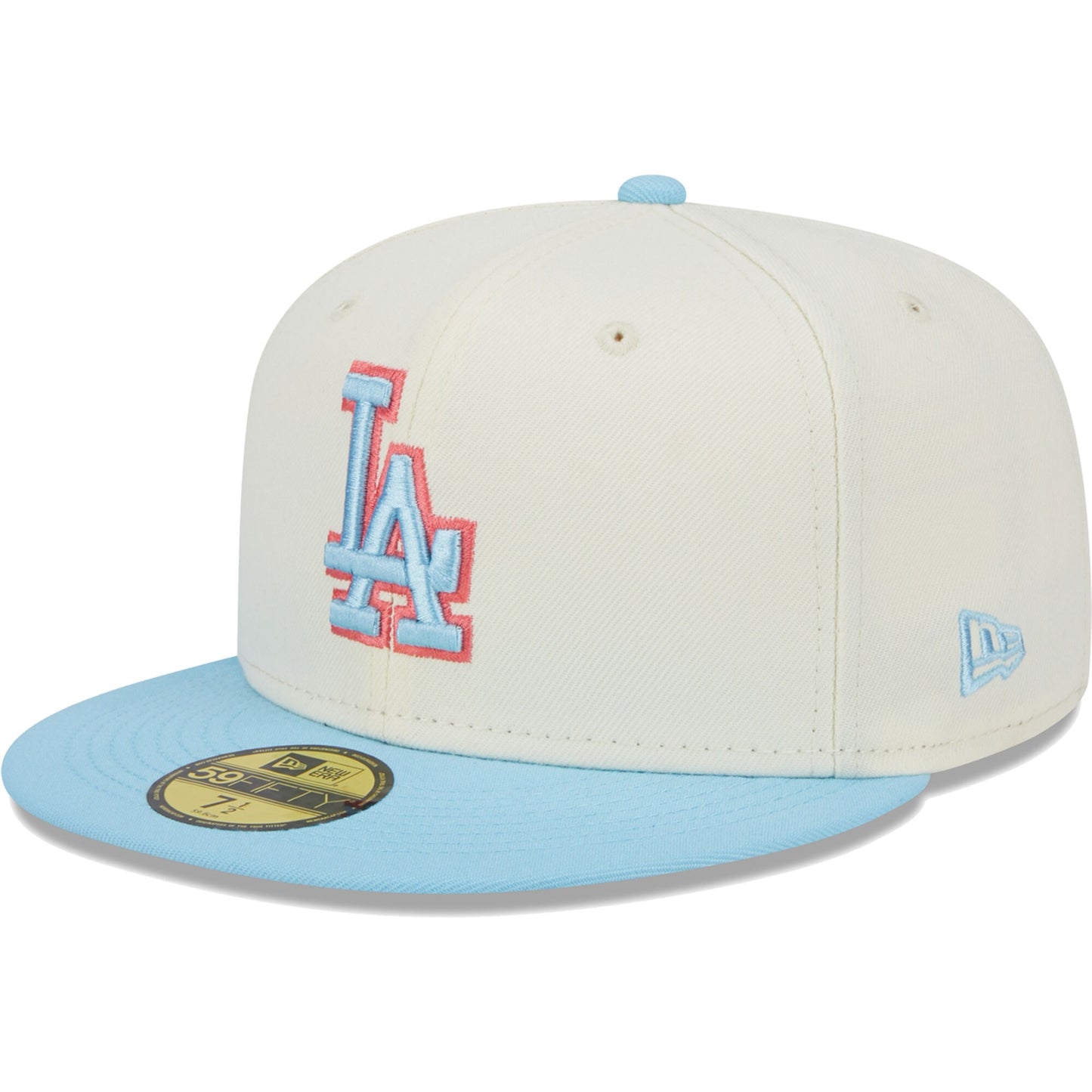Los Angeles Dodgers New Era Spring Color Two-Tone 59FIFTY Fitted Hat - Cream/Light Blue