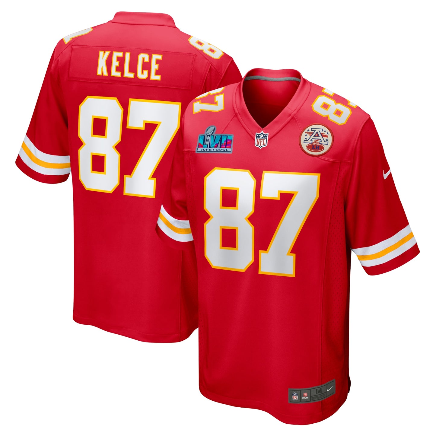 Travis Kelce Kansas City Chiefs Nike Super Bowl LVII Patch Game Jersey - Red