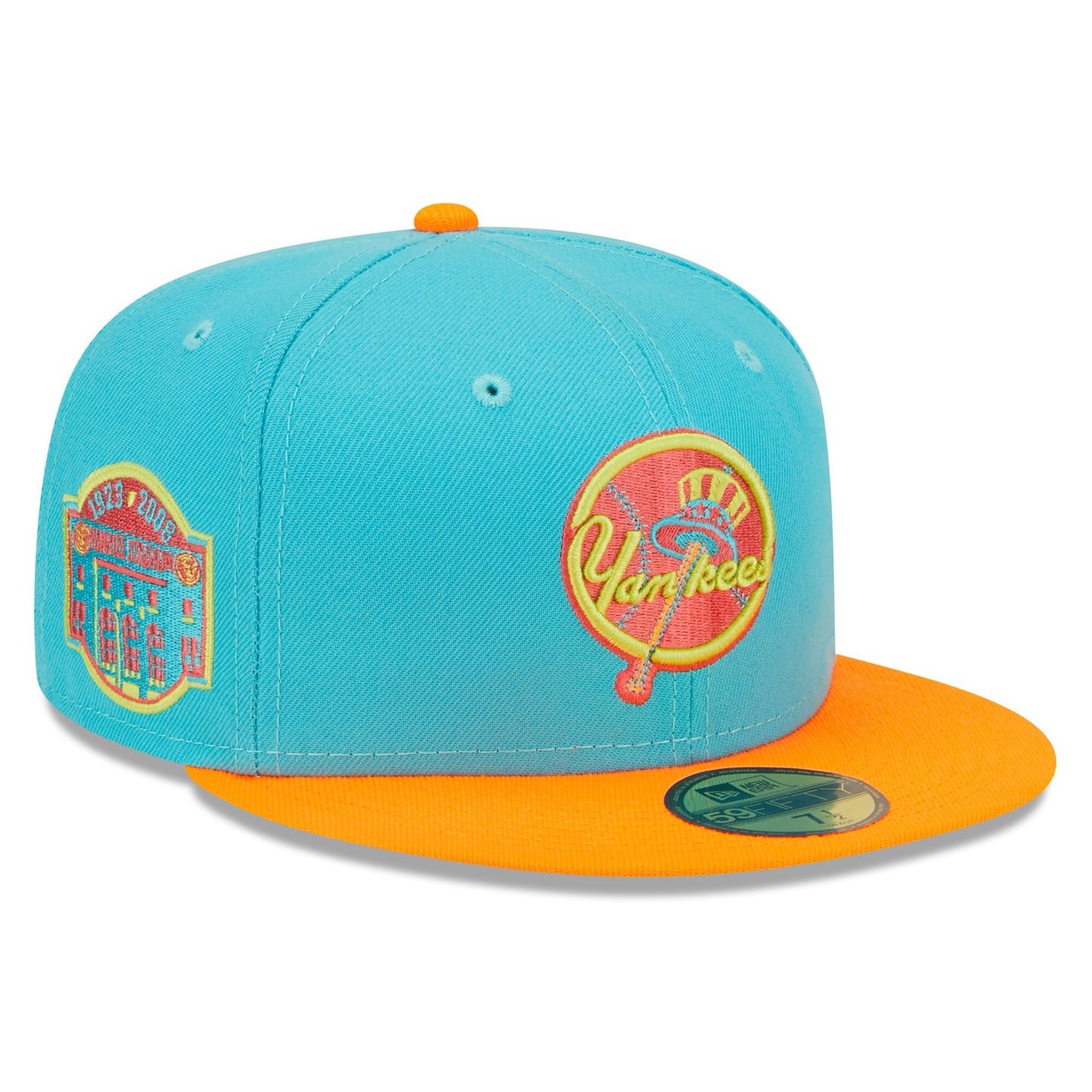 New York Yankees New Era Vice Highlighter 59FIFTY Fitted Hat - Blue/Orange